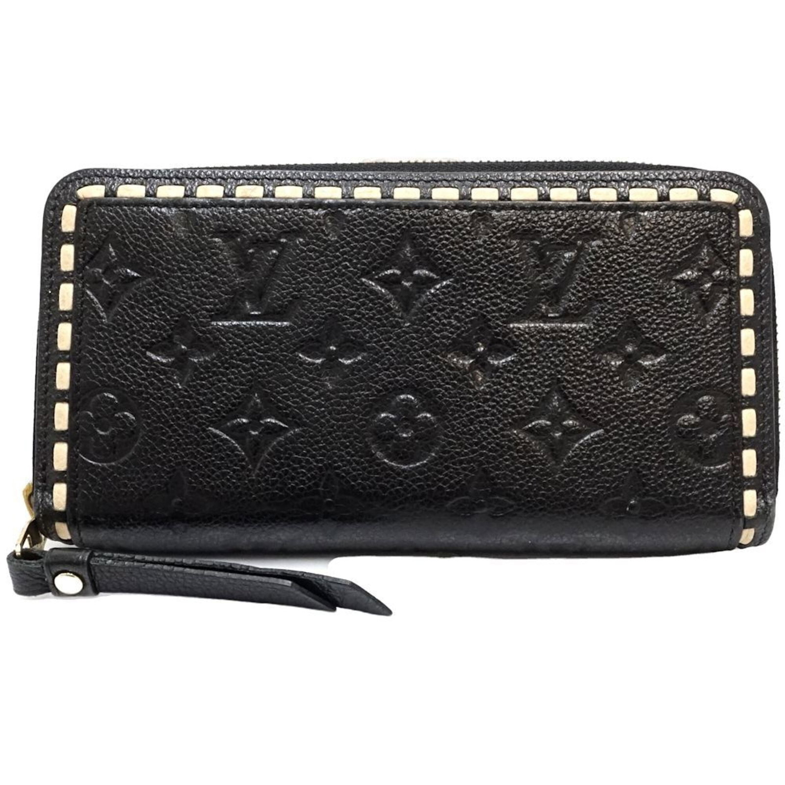 Leather Wallet Bi Fold Louis Vuitton: Leather Wallet Bi Fold Louis Vuitton Leather wallet in beige and noir colors, featuring the iconic Monogram Empreinte design. Made from high-quality leather, this bi-fold wallet measures 10.5cm x