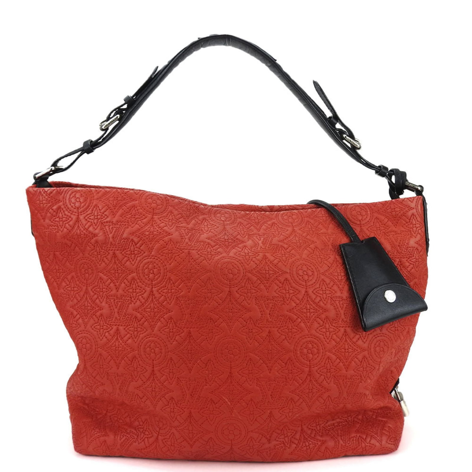 Shoulder Bag Monogram Louis Vuitton: Shoulder Bag Monogram Louis Vuitton The Louis Vuitton Shoulder Bag features a classic monogram design in black and red, with an open closure and adjustable strap length. This stylish bag comes with a 