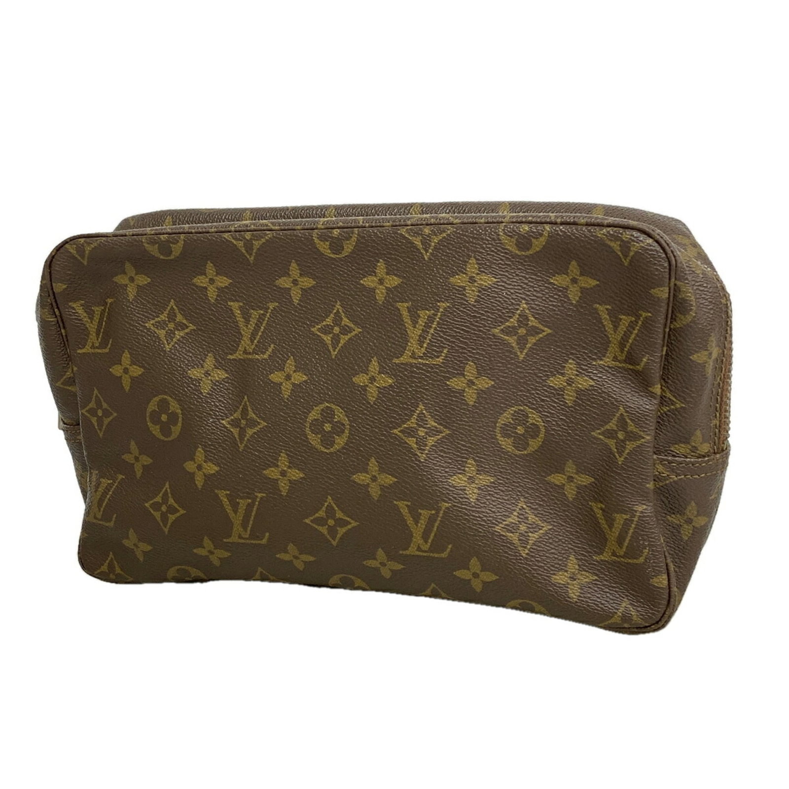 Louis Vuitton Pouch: Louis Vuitton Pouch Brown Louis Vuitton Pouch with Classic Design. This stylish pouch features a timeless design with a brown color and measures 17cm x 27cm x 7.5cm. Its compact size makes it a