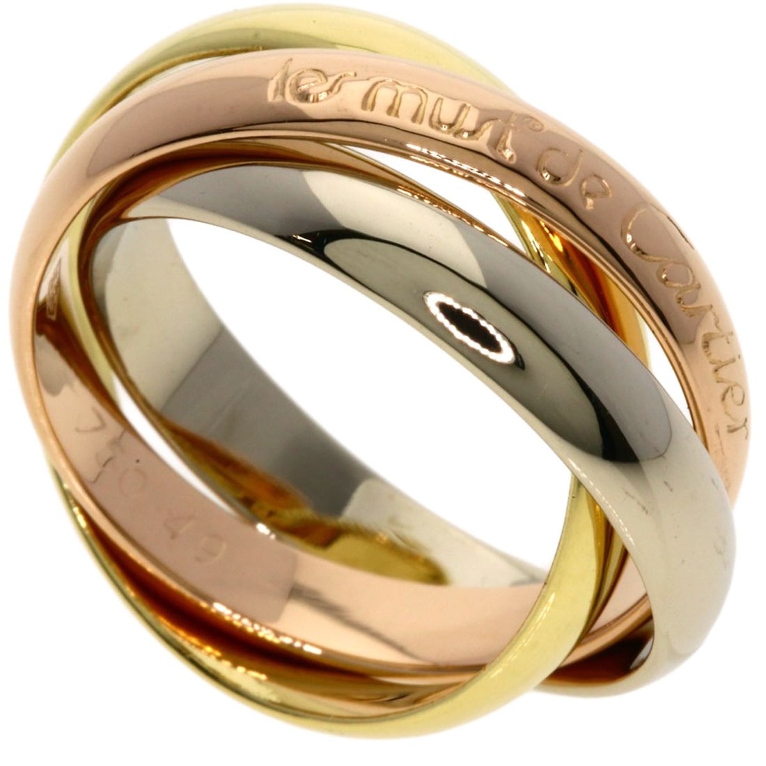 Cartier Trinity #49 Ring K18 Yellow Gold K18 White Gold: Cartier Trinity #49 Ring K18 Yellow Gold K18 White Gold Cartier Trinity #49 Ring is a K18 Yellow Gold and K18 White Gold masterpiece. This stunning ring features a signature and bears the mark of the