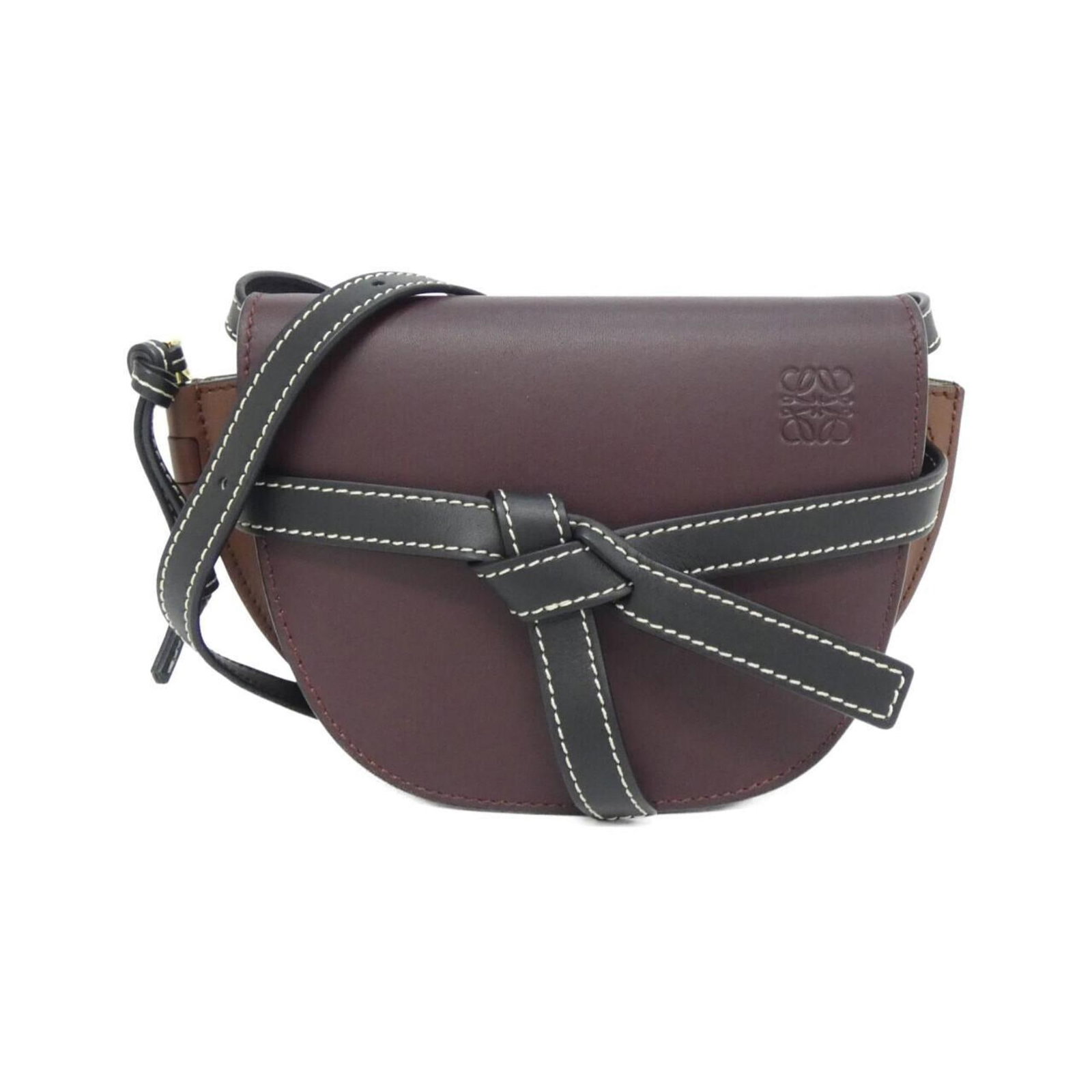 Shoulder Bag Leather: Shoulder Bag Leather Purple Loewe MPN A650N46X08 Calfskin Leather Shoulder Bag with Gold Hardware. This shoulder bag features a rich purple leather made from high-quality calfskin, complemented by