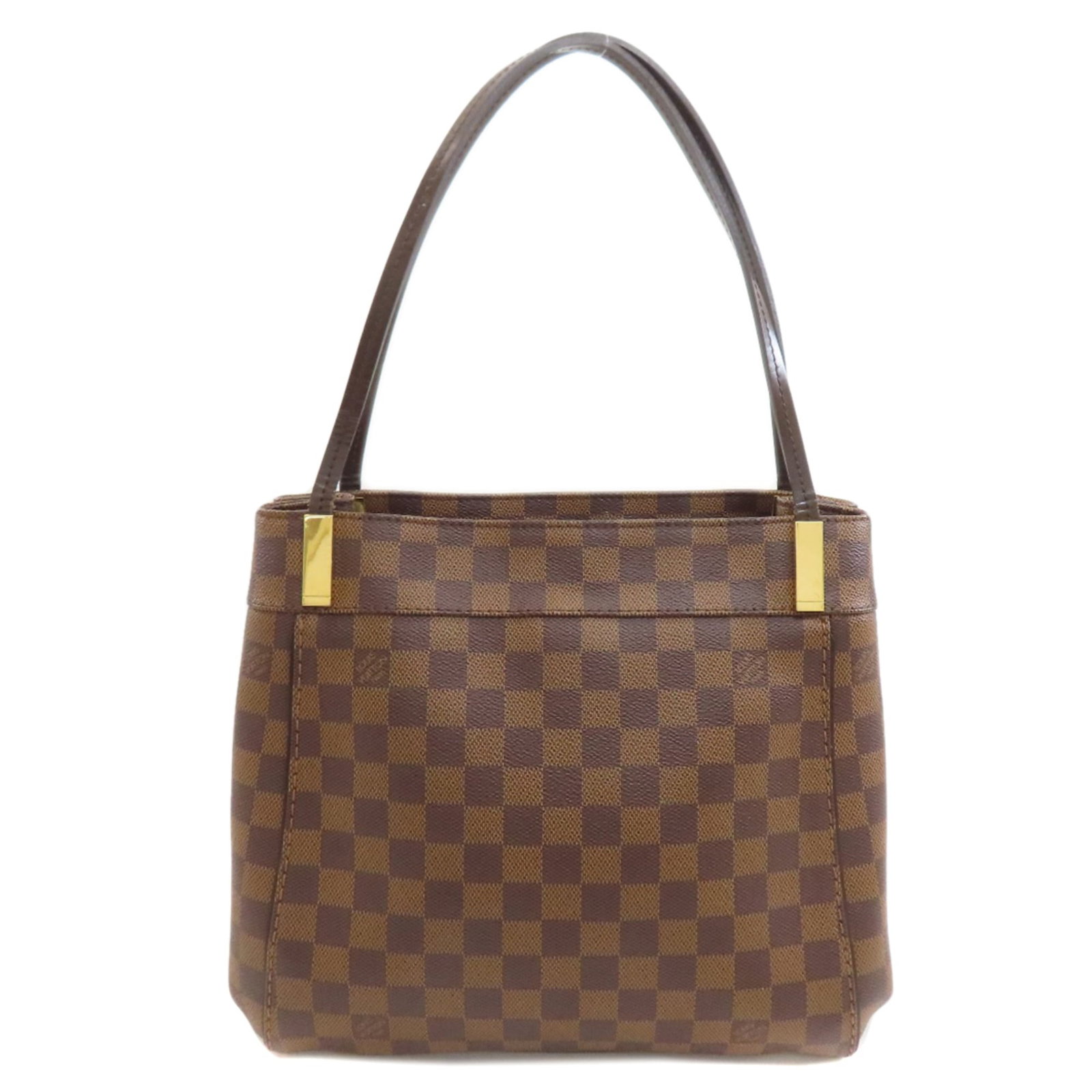 Damier Canvas Louis Vuitton Tote: Damier Canvas Louis Vuitton Tote Brown Damier Canvas Louis Vuitton Tote Bag with Ebene Closure and Open Pocket. This 26cm x 28cm x 13cm tote features a classic Damier Canvas design in brown and