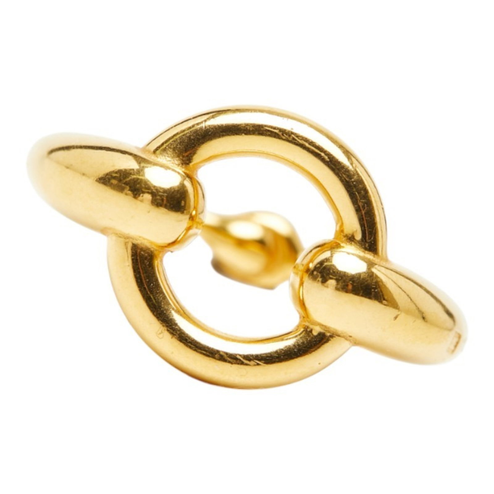 Hermes Ring Scarf: Hermes Ring Scarf Gold Hermes Ring Scarf, 17cm x 29.3cm, bears a signature. This scarf ring features a gold color and is made of a single piece of fabric, measuring 6.69'' x 11.53''. Its compact size 