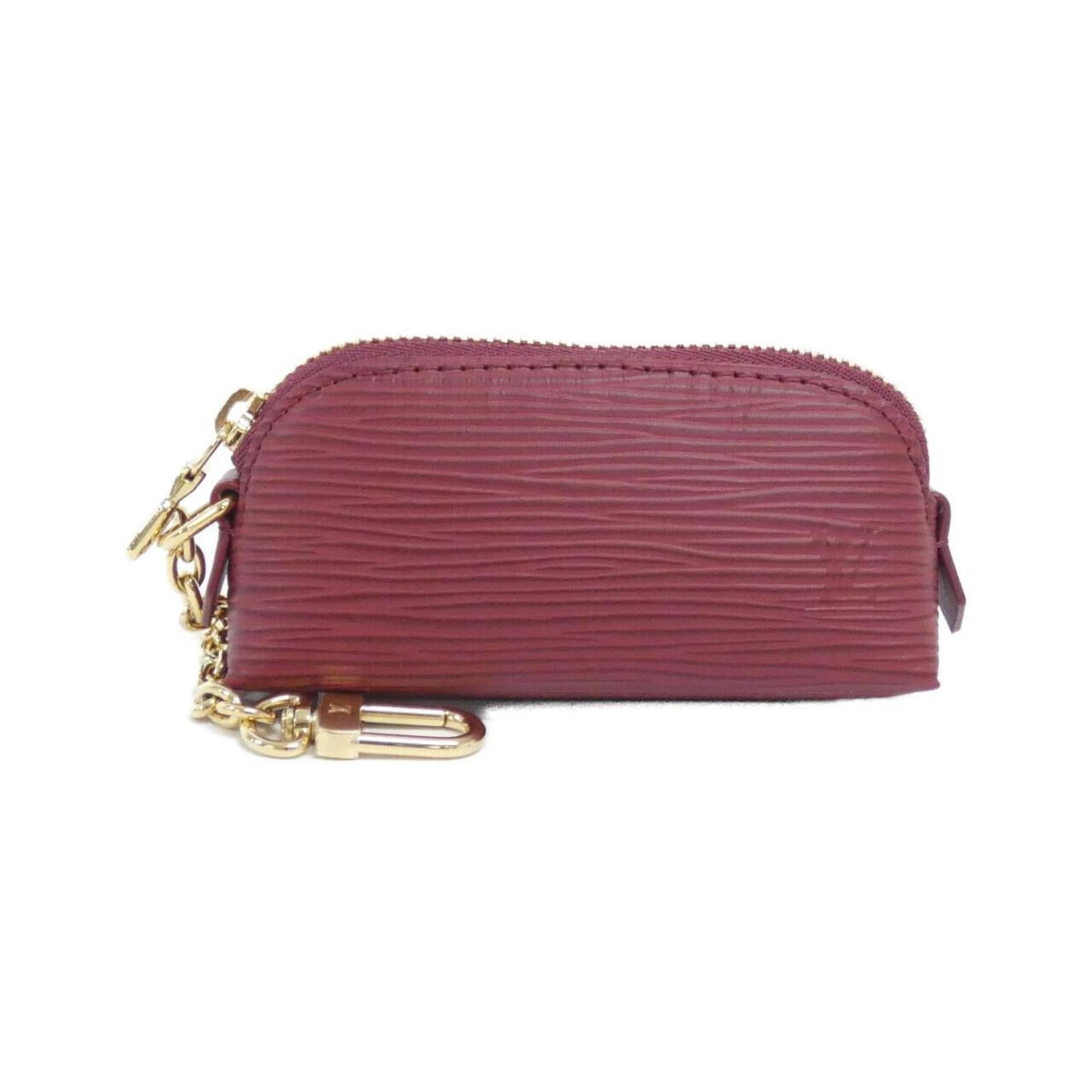 Handbag Pouch Leather Louis Vuitton: Handbag Pouch Leather Louis Vuitton Red leather Louis Vuitton handbag pouch with gold hardware, crafted from high-quality calf leather. This stylish and compact accessory measures 6cm x 11cm x 3.5cm,