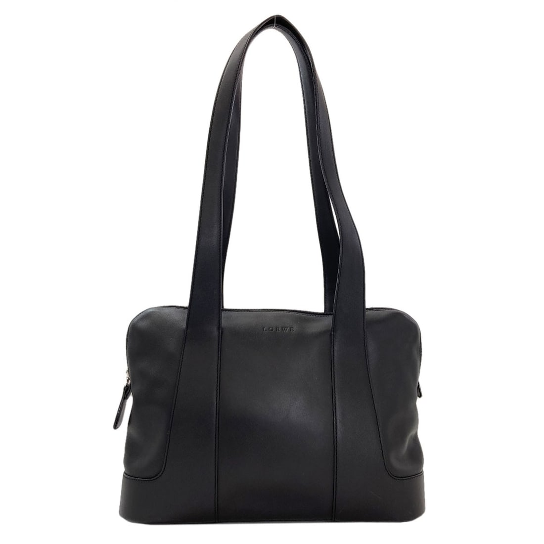 Logo Leather Tote Bag Loewe: Logo Leather Tote Bag Loewe Logo Leather Tote Bag Loewe - A sleek and sophisticated black leather tote bag with a classic design, measuring 9.6 inches in height, 3.9 inches in depth, and 13.8 inches