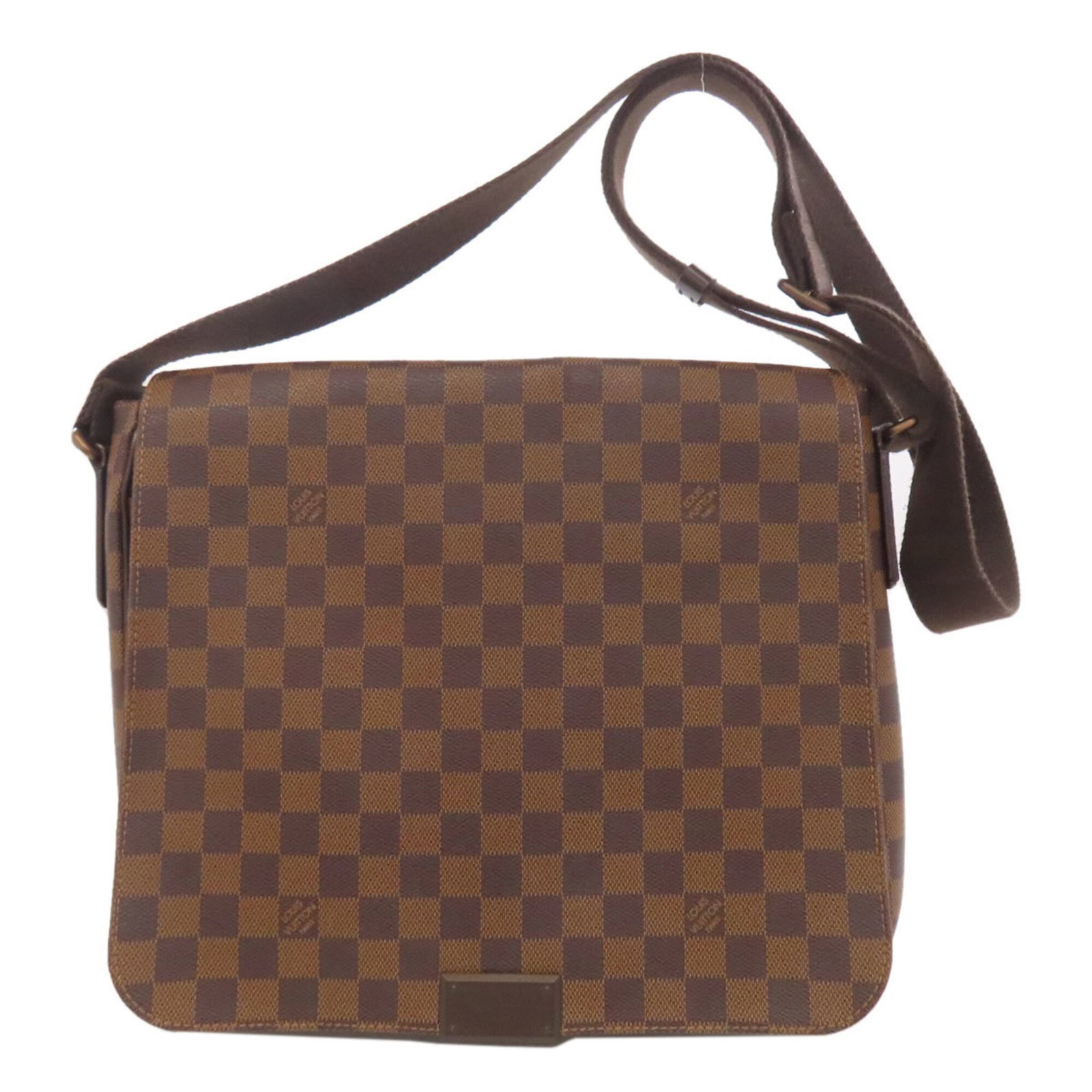 Shoulder Bag Damier Canvas By Louis Vuitton: Shoulder Bag Damier Canvas By Louis Vuitton Damier Canvas by Louis Vuitton Shoulder Bag. The iconic Damier pattern is showcased in a rich brown and Ebene color combination, adding a touch of