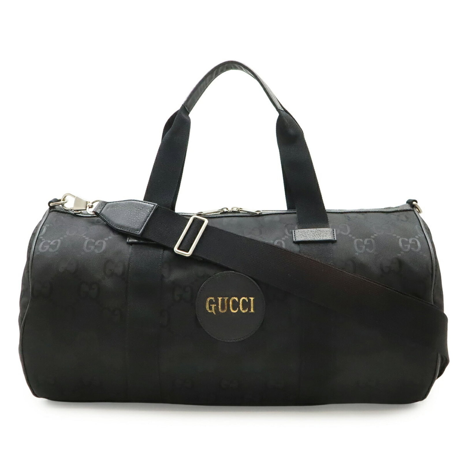 Boston Bag Nylon Canvas Bag Gucci Shoulder: Boston Bag Nylon Canvas Bag Gucci Shoulder Nylon canvas construction and black color give this Boston bag its sleek, modern look. Measuring 26cm x 49.5cm x 25cm, it features a shoulder strap for comfo