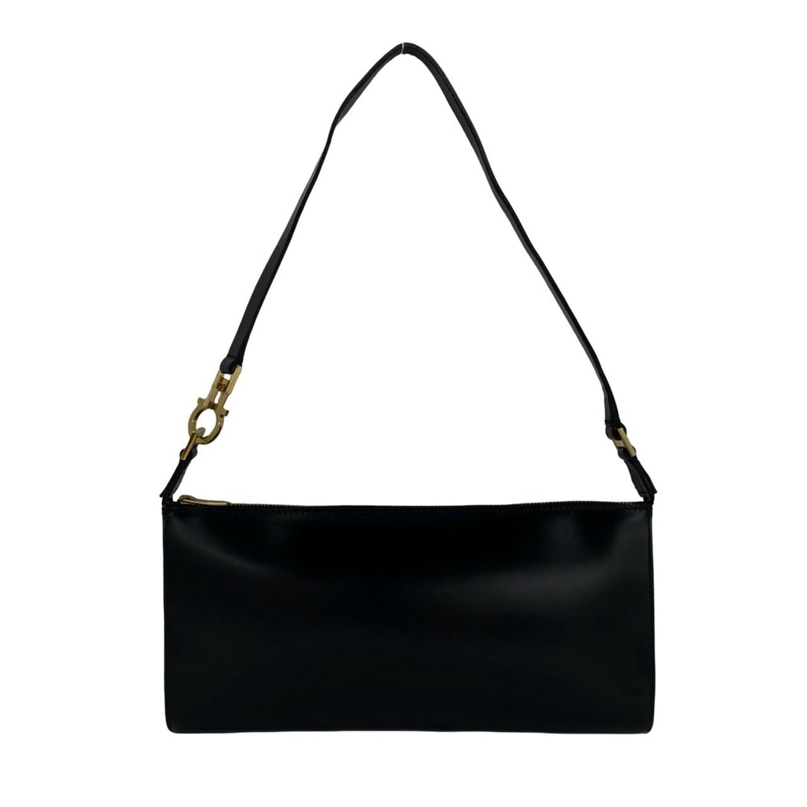 Ferragamo Salvatore Handbag Leather Bag Shoulder: Ferragamo Salvatore Handbag Leather Bag Shoulder Black leather shoulder bag with a classic design, measuring 13cm x 25cm x 3cm. This Salvatore Ferragamo handbag features high-quality leather
