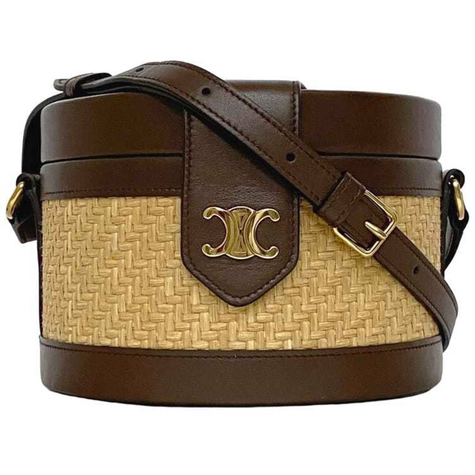 Straw Celine Bag Leather Shoulder: Straw Celine Bag Leather Shoulder Straw Celine Bag Leather Shoulder is a beige and brown beaded shoulder bag made from straw and leather. It features a unique combination of materials and a classic