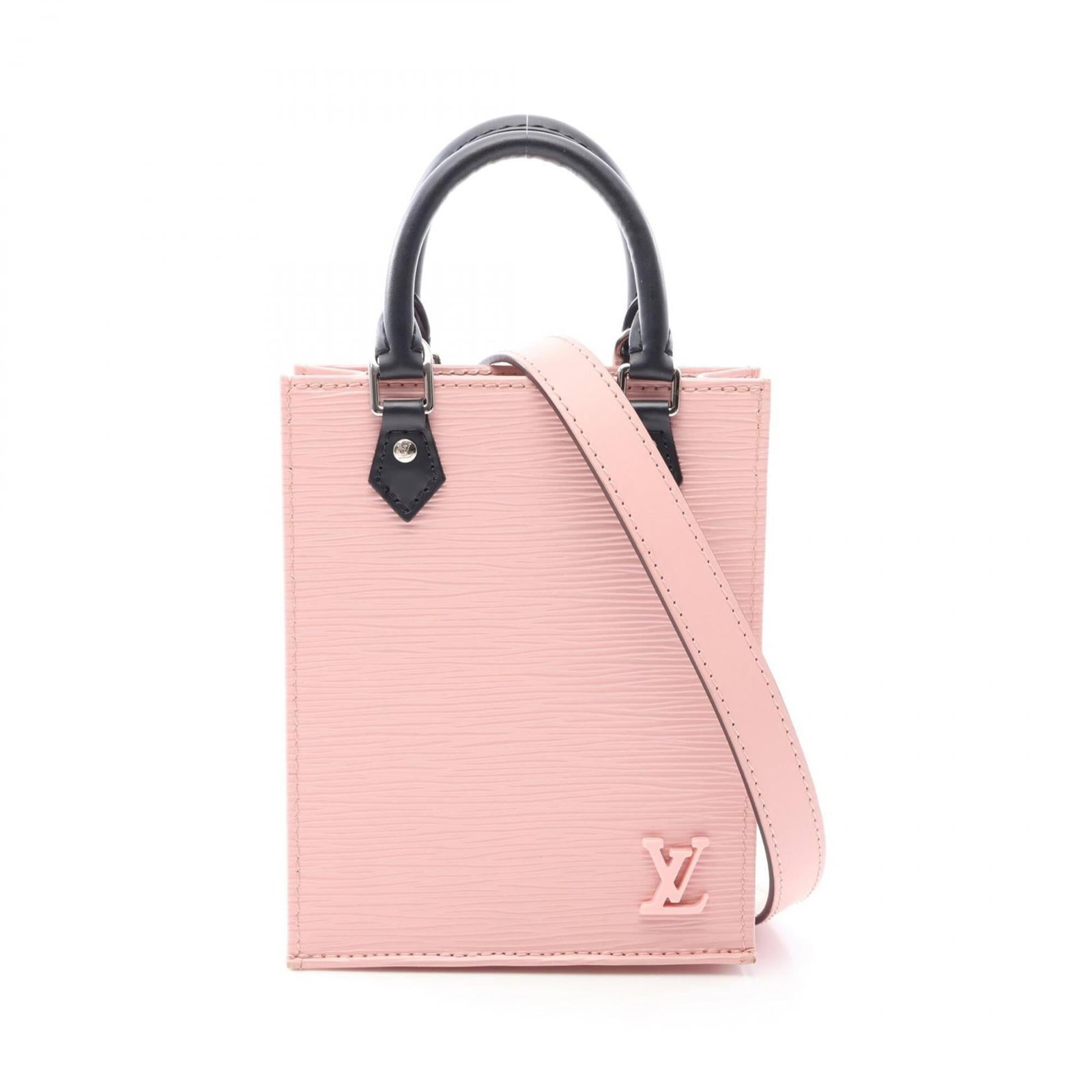 Epi Leather Louis Vuitton Handbag: Epi Leather Louis Vuitton Handbag Epi leather Louis Vuitton Handbag in Black, Pink, or Rose ballerine. This stylish handbag features Epi leather material, measuring 17cm x 13.5cm x 4cm, and comes in