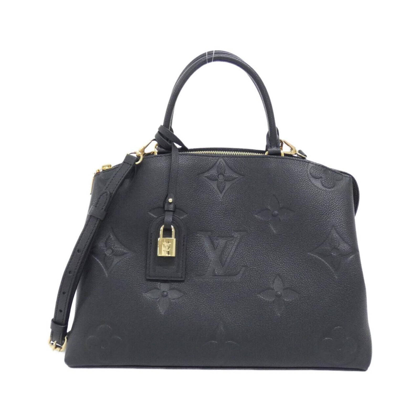 Handbag Leather Louis Vuitton: Handbag Leather Louis Vuitton Black Leather Louis Vuitton Handbag, 26cm x 34cm x 16cm. Made from high-quality leather, this iconic handbag features a classic design that exudes timeless elegance. With
