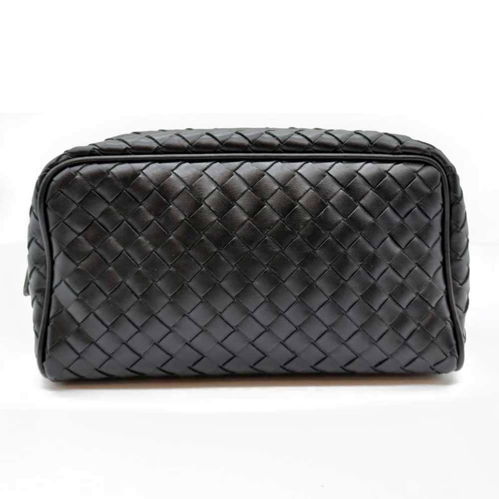 Pouch Leather Bottega Veneta: Pouch Leather Bottega Veneta The Bottega Veneta Pouch Leather is a sleek and sophisticated accessory, featuring a classic Intrecciato design and a durable black leather construction. Measuring 11cm x