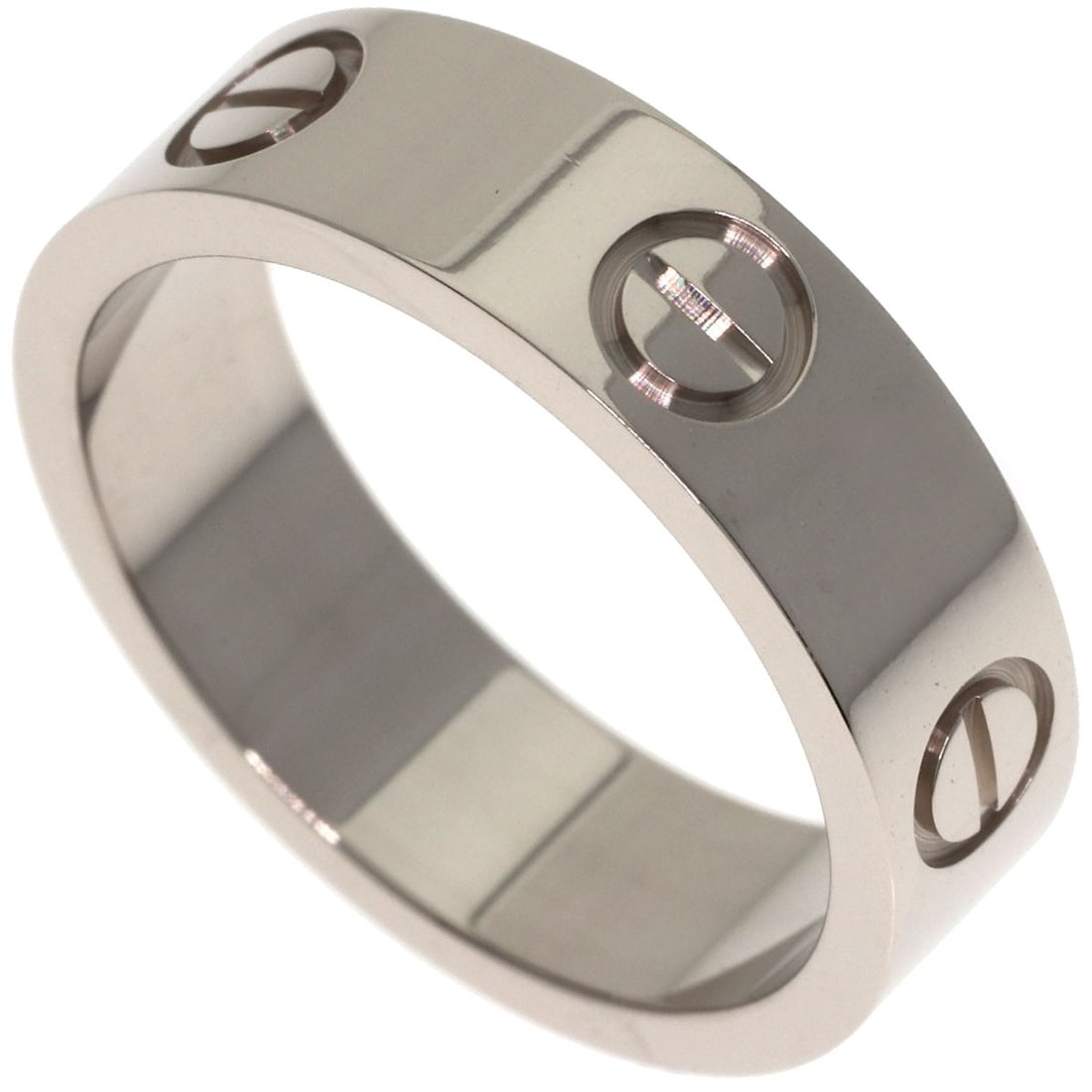 Love Cartier Ring #53 White Gold: Love Cartier Ring #53 White Gold K18 White Gold Cartier Ring #53 features a sleek silver metal design, showcasing the purity of 18k gold. This 6.5 US ring size piece is a striking example of
