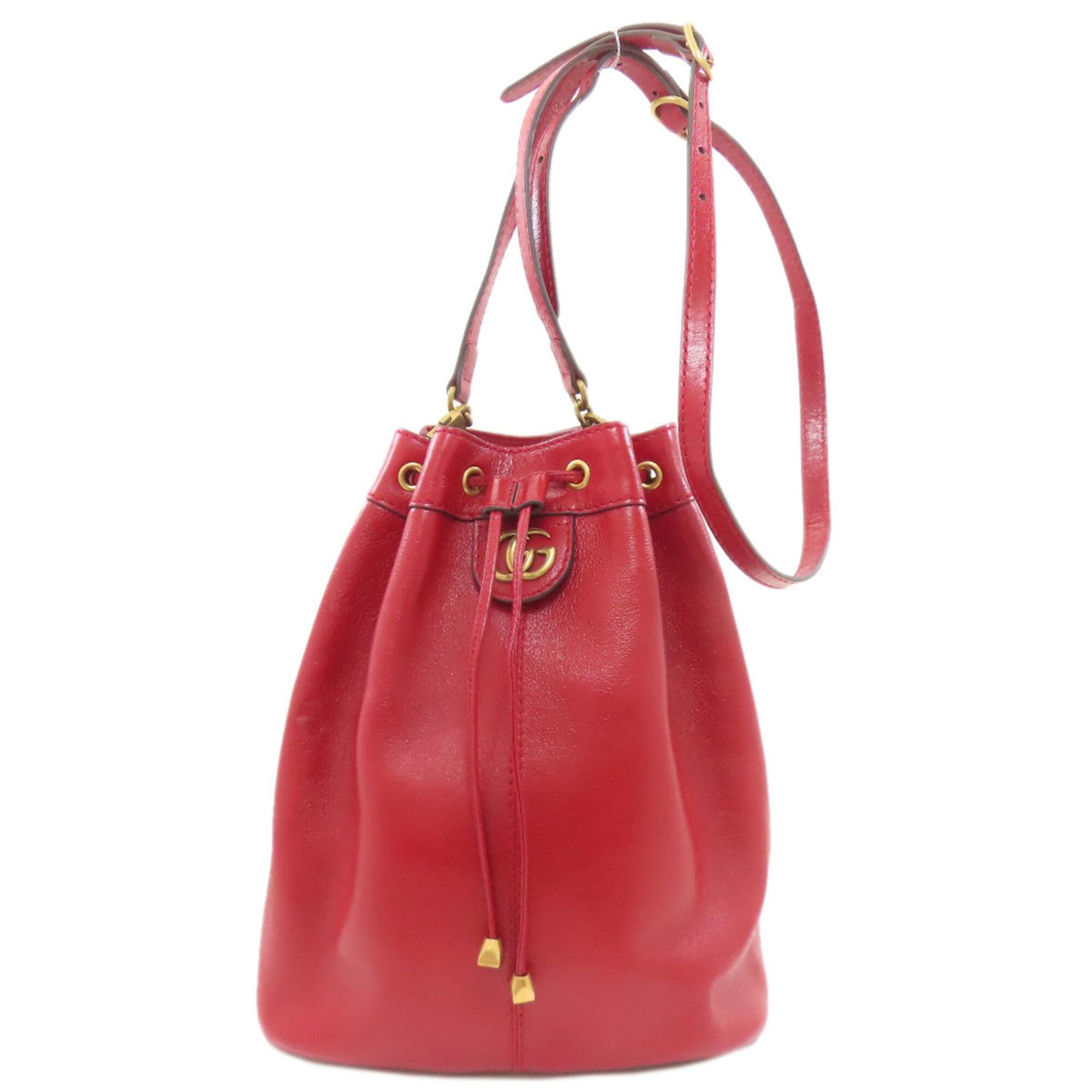 Shoulder Bag Leather: Shoulder Bag Leather Red Gucci MPN 550189 Calfskin Leather Shoulder Bag. This women's shoulder bag features a bold red color and is made from high-quality calfskin leather. With its classic design and