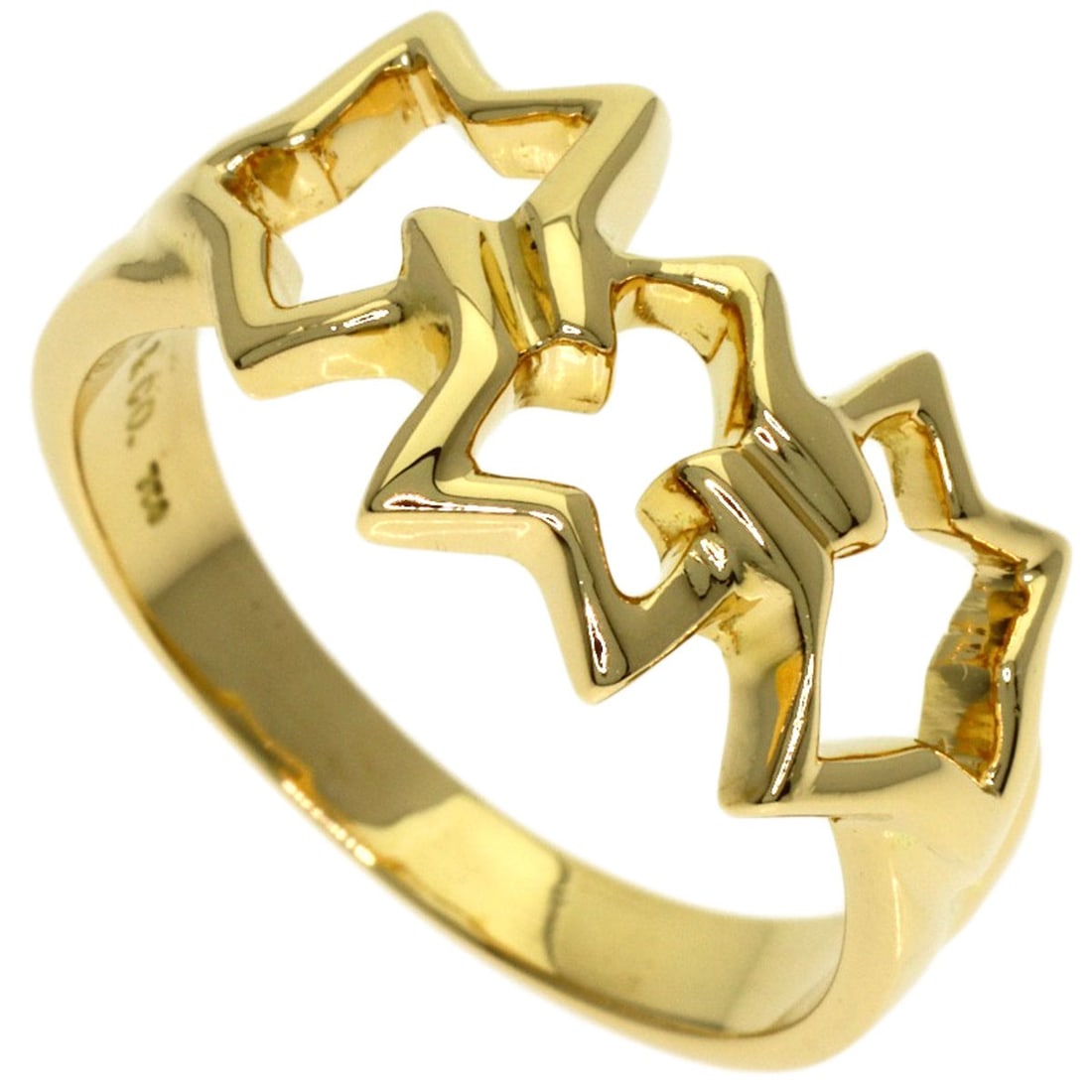 Triple Star Ring Tiffany K18 Yellow Gold: Triple Star Ring Tiffany K18 Yellow Gold Triple Star Ring in K18 Yellow Gold is a stunning piece of jewelry. This Tiffany&Co. design showcases K18 yellow gold, a high-purity metal, and features a