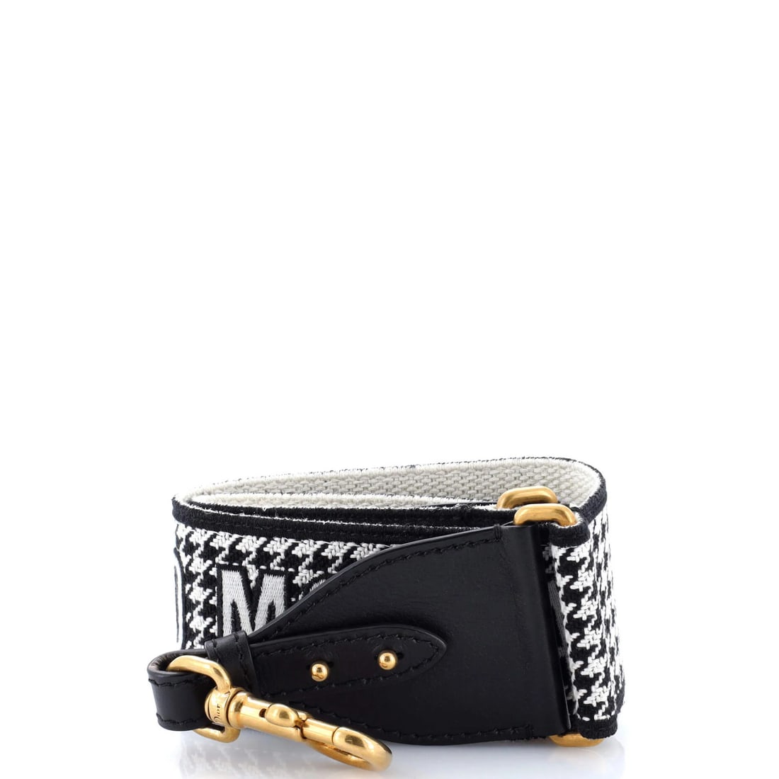 Christian Dior Houndstooth Canvas Shoulder Strap Montaigne: Christian Dior Houndstooth Canvas Shoulder Strap Montaigne Christian Dior's Houndstooth Canvas Shoulder Strap Montaigne boasts a timeless design with a classic houndstooth pattern in black canvas. The