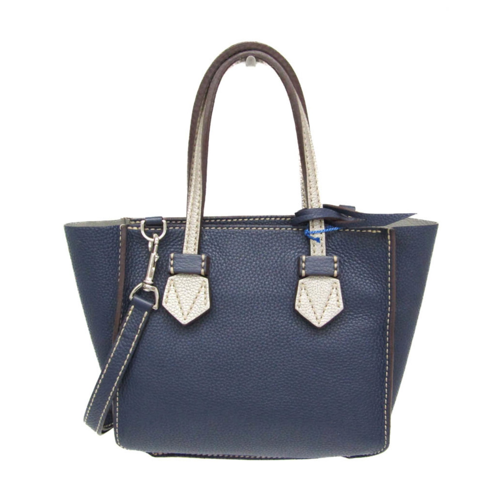 Handbag leather shoulder bag Moreau: Handbag leather shoulder bag Moreau Top-quality leather shoulder bag from French brand Moreau, featuring a classic design with a navy and silver color combination. The bag boasts a spacious interior