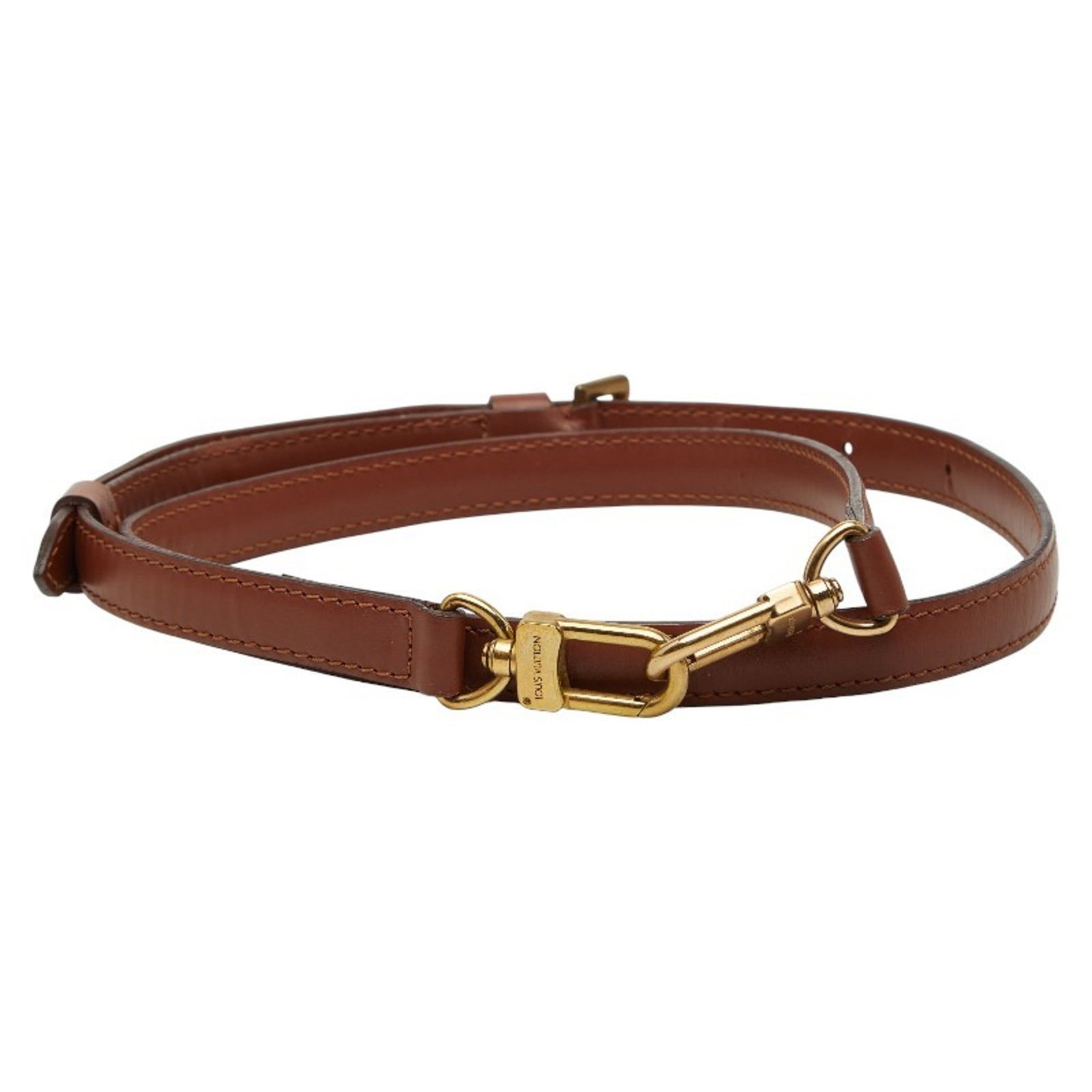 Leather Strap Louis Vuitton: Leather Strap Louis Vuitton The genuine leather strap from Louis Vuitton is a classic accessory, crafted from high-quality brown leather. Measuring 96cm in length and 1.5cm in width, it offers a