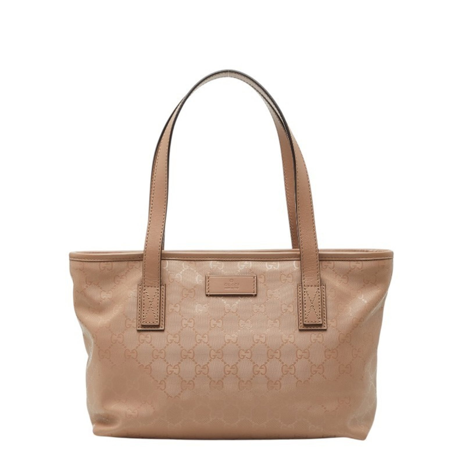 Gucci Handbag Tote Bag Gg Imprim Pvc Leather: Gucci Handbag Tote Bag Gg Imprim Pvc Leather Gucci's GG Imprim Pvc Leather Tote Bag boasts a unique blend of PVC and leather materials, adding a touch of modernity to the classic design. The beige col