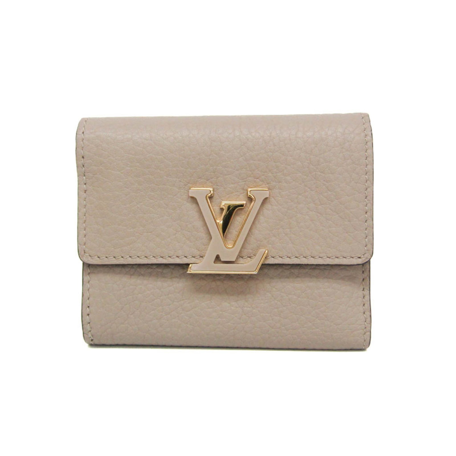 Louis Vuitton Wallet (Tri-Fold) Leather: Louis Vuitton Wallet (Tri-Fold) Leather The Louis Vuitton Taurillon Capucines XS Wallet is a sleek and sophisticated tri-fold leather wallet, crafted from high-quality calf leather and Taurillon