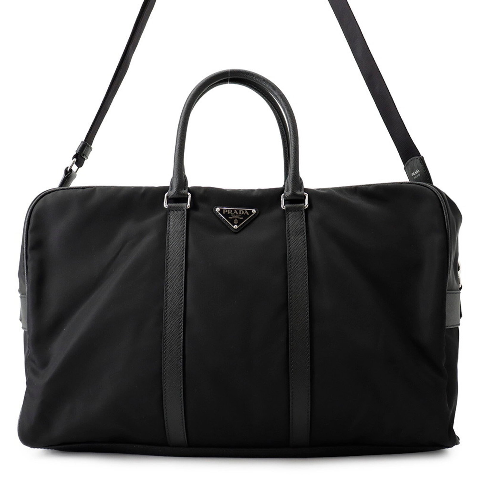Boston Bag Nylon Leather Handbag Prada: Boston Bag Nylon Leather Handbag Prada Boston Bag Nylon Leather Handbag Prada is a stylish and versatile shoulder bag made from high-quality nylon and leather materials. Measuring 29cm x 45cm x 16cm, 