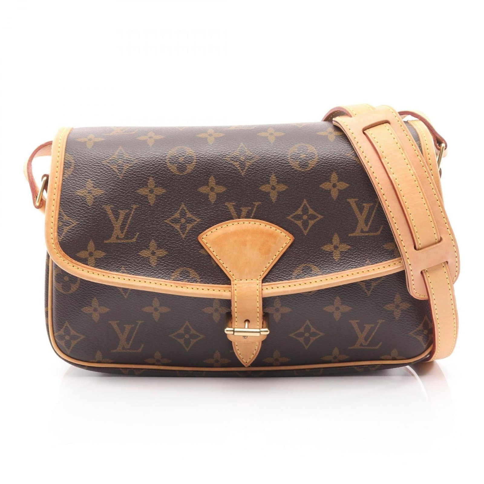 Louis Vuitton Monogram Leather Shoulder Bag: Louis Vuitton Monogram Leather Shoulder Bag Monogrammed leather shoulder bag from Louis Vuitton, with a classic brown color and timeless design. This bag measures 18cm x 26cm x 8cm and features the