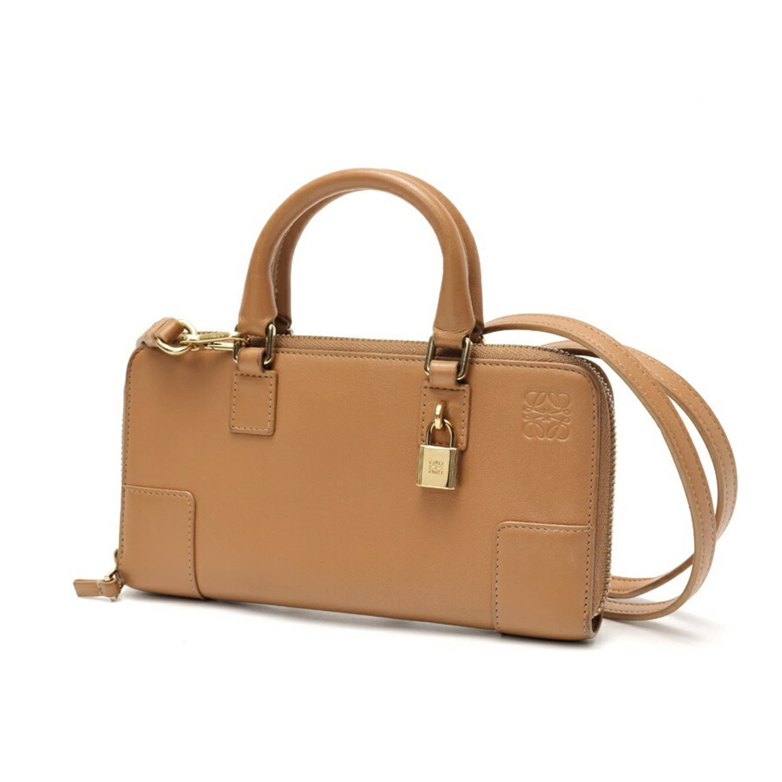 Pouch Leather Loewe: Pouch Leather Loewe Item Specifics: Brand: Loewe Line: Amazona Country of Origin: Spain Type: Pouch Material: Leather Color: Camel Gender: Women Size (HxWxD): 10cm x 19.5cm x 2.5cm / 3.93'' x 7.67''