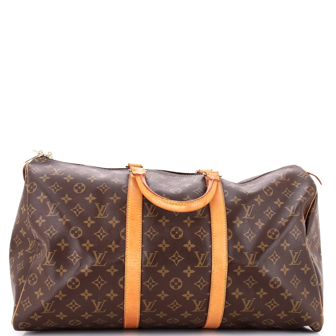 Monogram Canvas 45 Keepall Bag Louis Vuitton: Monogram Canvas 45 Keepall Bag Louis Vuitton Monogram Canvas 45 Keepall Bag in Brown, featuring the iconic Louis Vuitton design. This classic bag boasts a canvas-coated exterior with a brown color and
