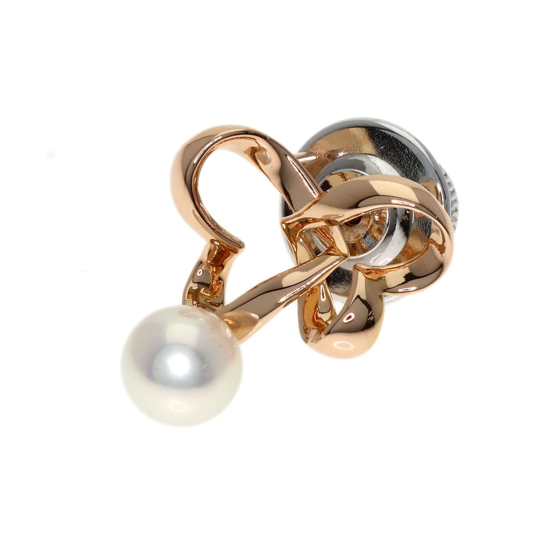 K18 Pink Gold Mikimoto Pearl Brooch: K18 Pink Gold Mikimoto Pearl Brooch K18 Pink Gold Mikimoto Pearl Brooch is a stunning piece featuring a K18 pink gold setting and a beautiful Mikimoto pearl. The K18 pink gold material adds a touch