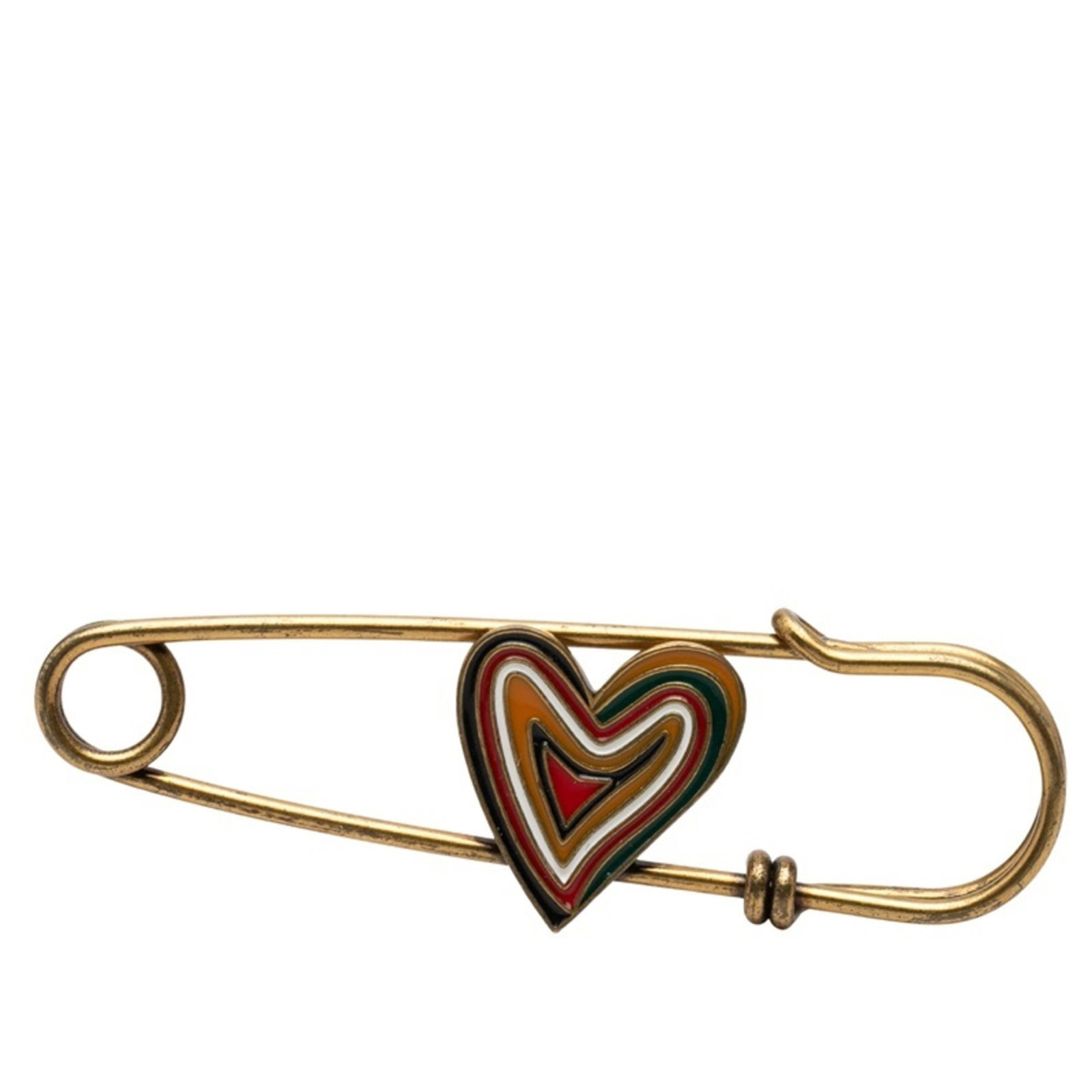 Christian Dior Women's Gold Plated Heart Pin Brooch Multicolor: Christian Dior Women's Gold Plated Heart Pin Brooch Multicolor Christian Dior's gold plated heart pin brooch is a striking multicolor design that showcases the luxury brand's signature style. Measurin