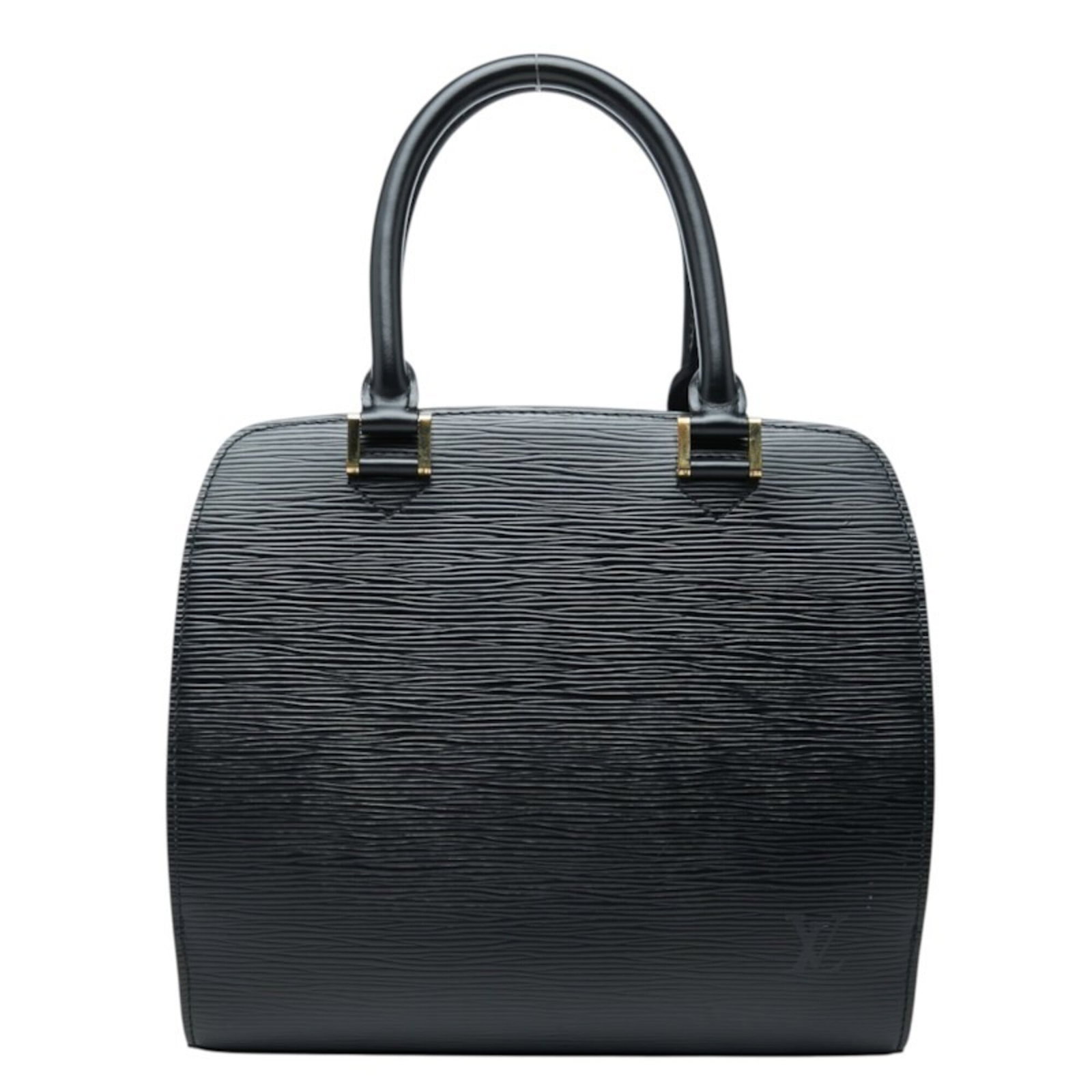 Handbag Leather Louis Vuitton: Handbag Leather Louis Vuitton Black, Noir leather Louis Vuitton handbag with dimensions 23cm x 25cm x 12cm. This classic design features high-quality leather construction and a timeless black color.