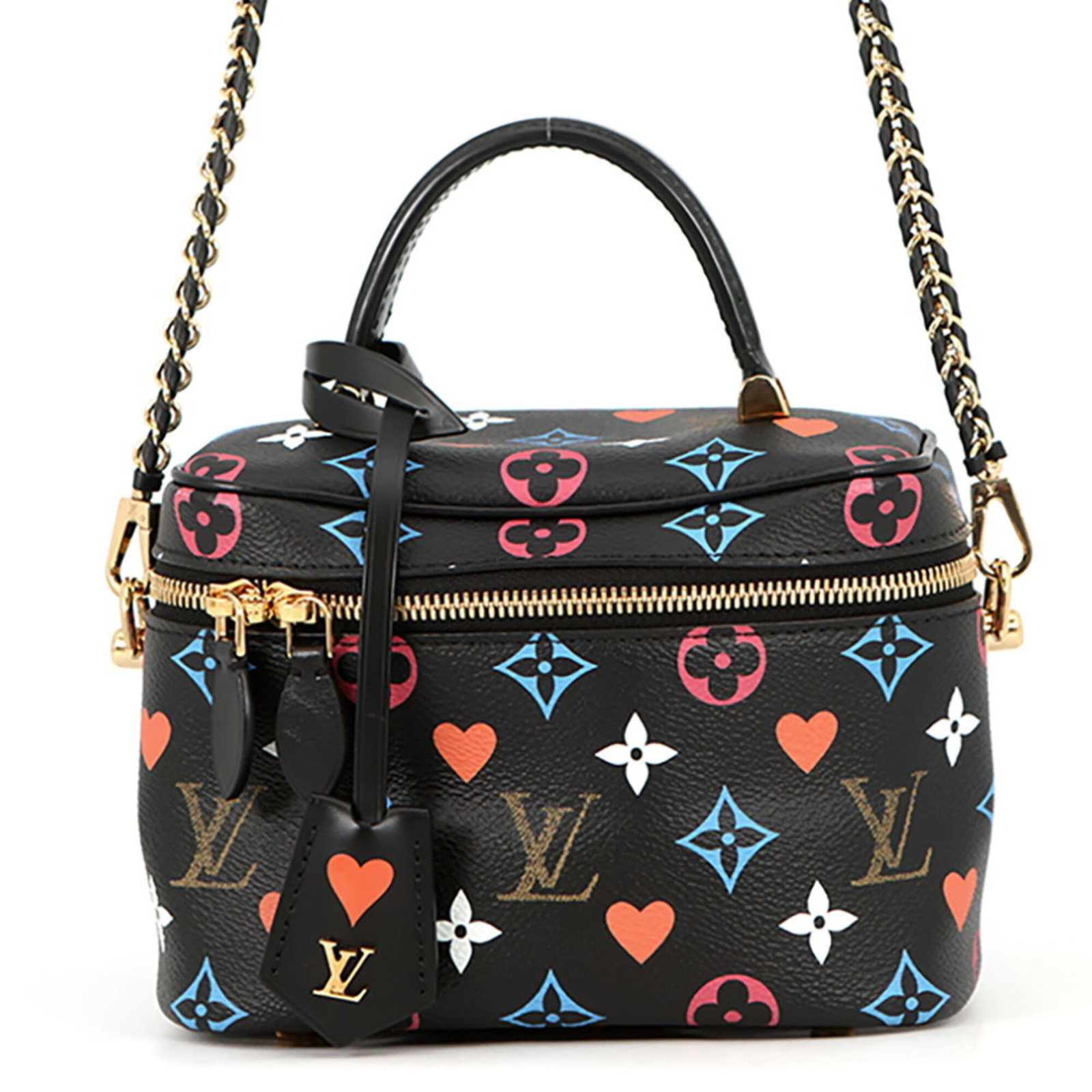 Vuitton Handbag Shoulder Louis: Vuitton Handbag Shoulder Louis Black Louis Vuitton Handbag Shoulder Bag with gold hardware and a zipper closure. Measuring 13cm x 18.5cm x 10cm, this shoulder bag weighs 490g and features a 106cm stra