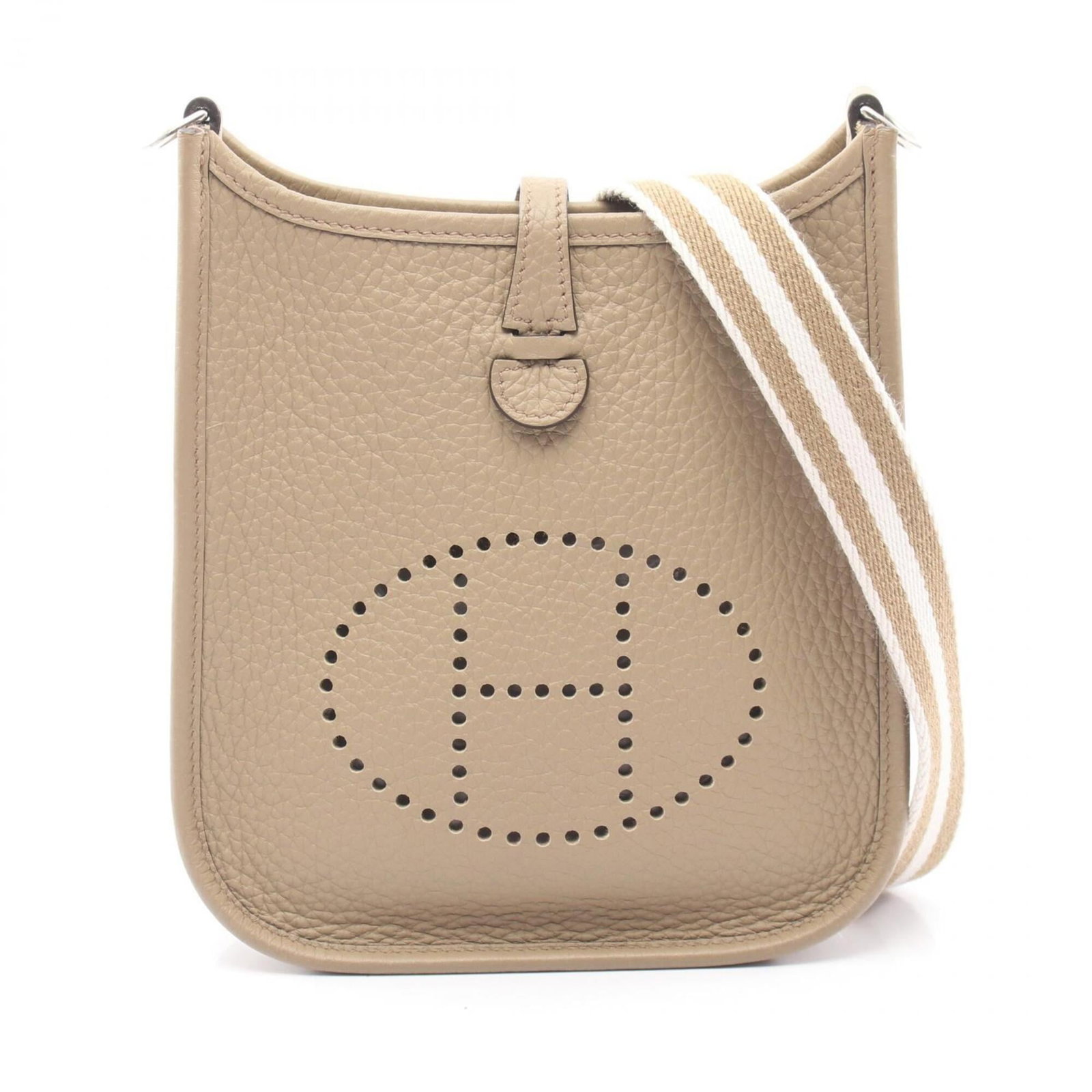 Clemence Taurillon Leather Shoulder Bag Hermes Handbag: Clemence Taurillon Leather Shoulder Bag Hermes Handbag Taurillon clemence leather provides a rich, velvety texture to this classic shoulder bag, while its beige color adds a timeless touch. Measuring