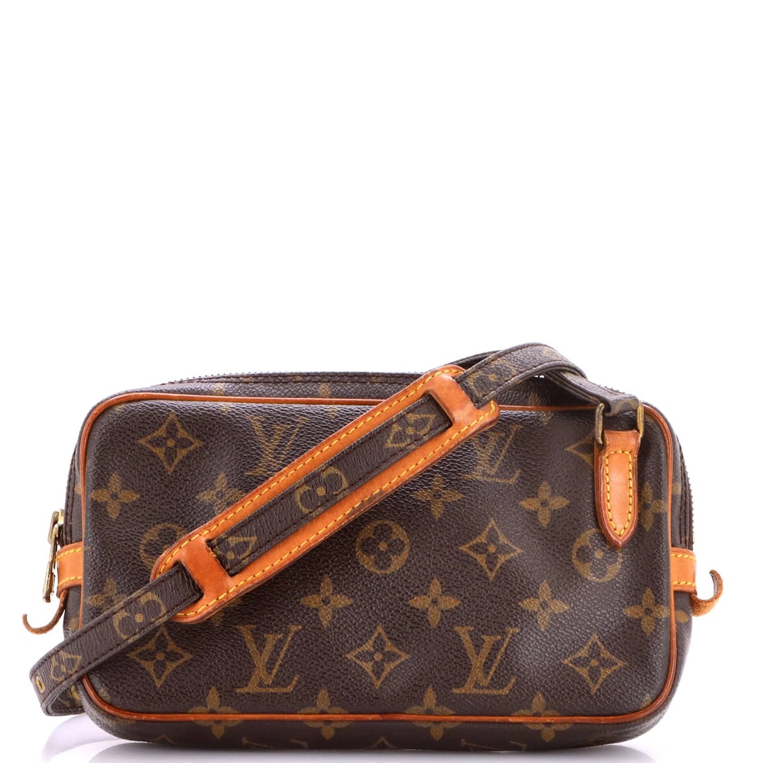Canvas Monogram Bag Louis Vuitton Pochette Marly: Canvas Monogram Bag Louis Vuitton Pochette Marly Canvas Monogram Bag Louis Vuitton Pochette Marly - A classic cross body bag with a timeless design, featuring a brown canvas exterior with gold hardwar