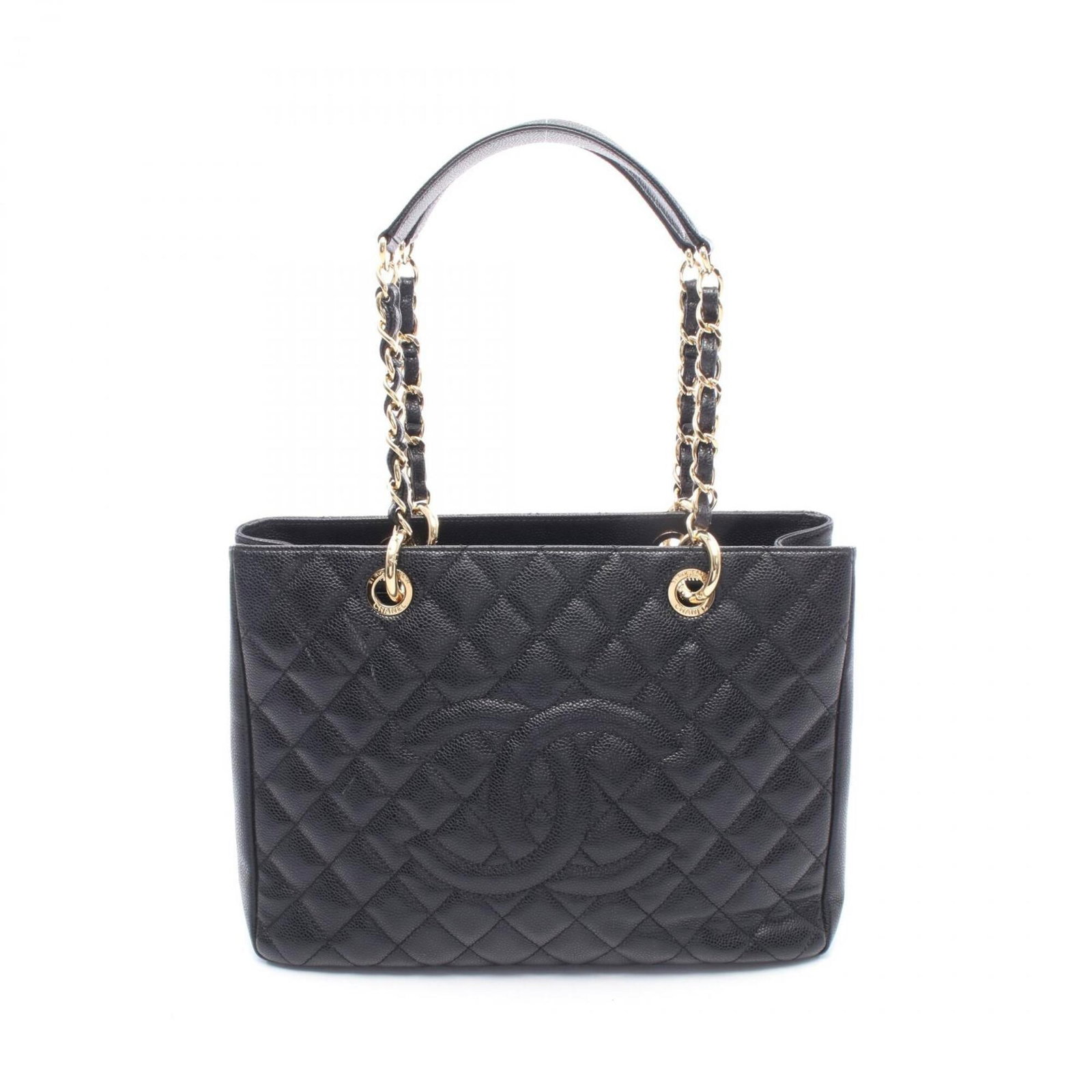 Calfskin Grained Chanel Tote Bag: Calfskin Grained Chanel Tote Bag Calfskin Grained Chanel Tote Bag in Black. This tote bag features a classic design with a high-quality, grained calfskin material and a timeless black color.