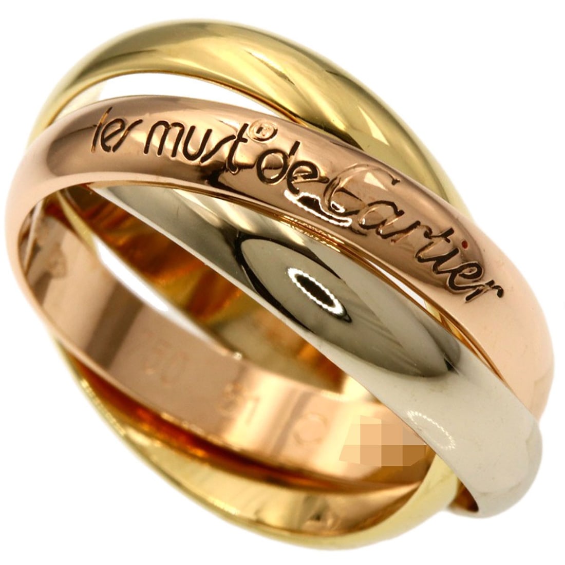 Cartier Trinity #51 Ring K18 Yellow Gold 18K Pink Gold: Cartier Trinity #51 Ring K18 Yellow Gold 18K Pink Gold Cartier Trinity #51 Ring in K18 Yellow Gold boasts a sleek, 18k gold design, with the signature yellow gold hue that Cartier is renowned for. Thi