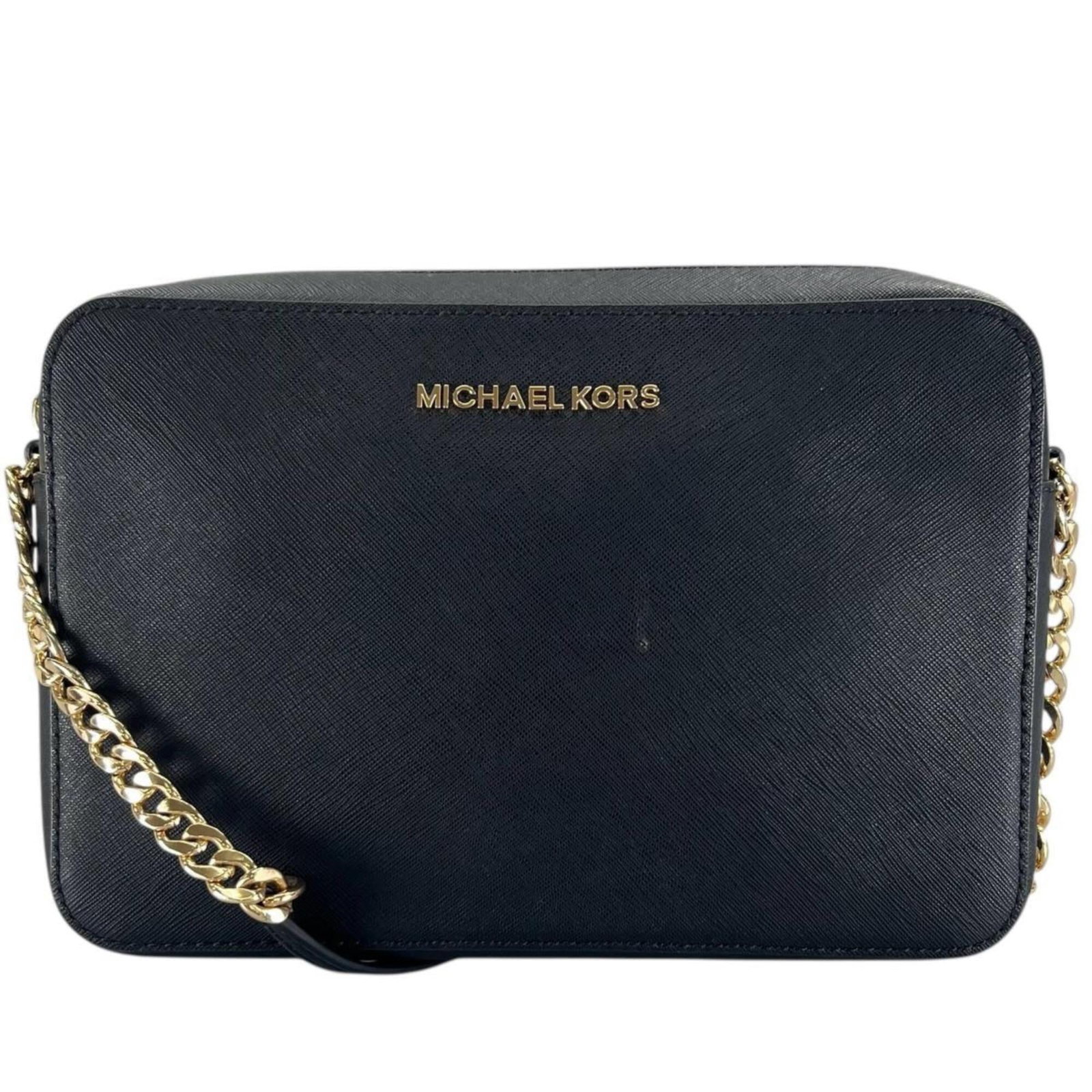 Kors Leather Michael Shoulder Bag: Kors Leather Michael Shoulder Bag The Kors Leather Michael Shoulder Bag is a sleek and stylish accessory, crafted from high-quality leather and featuring a classic shoulder design. Measuring 22cm x
