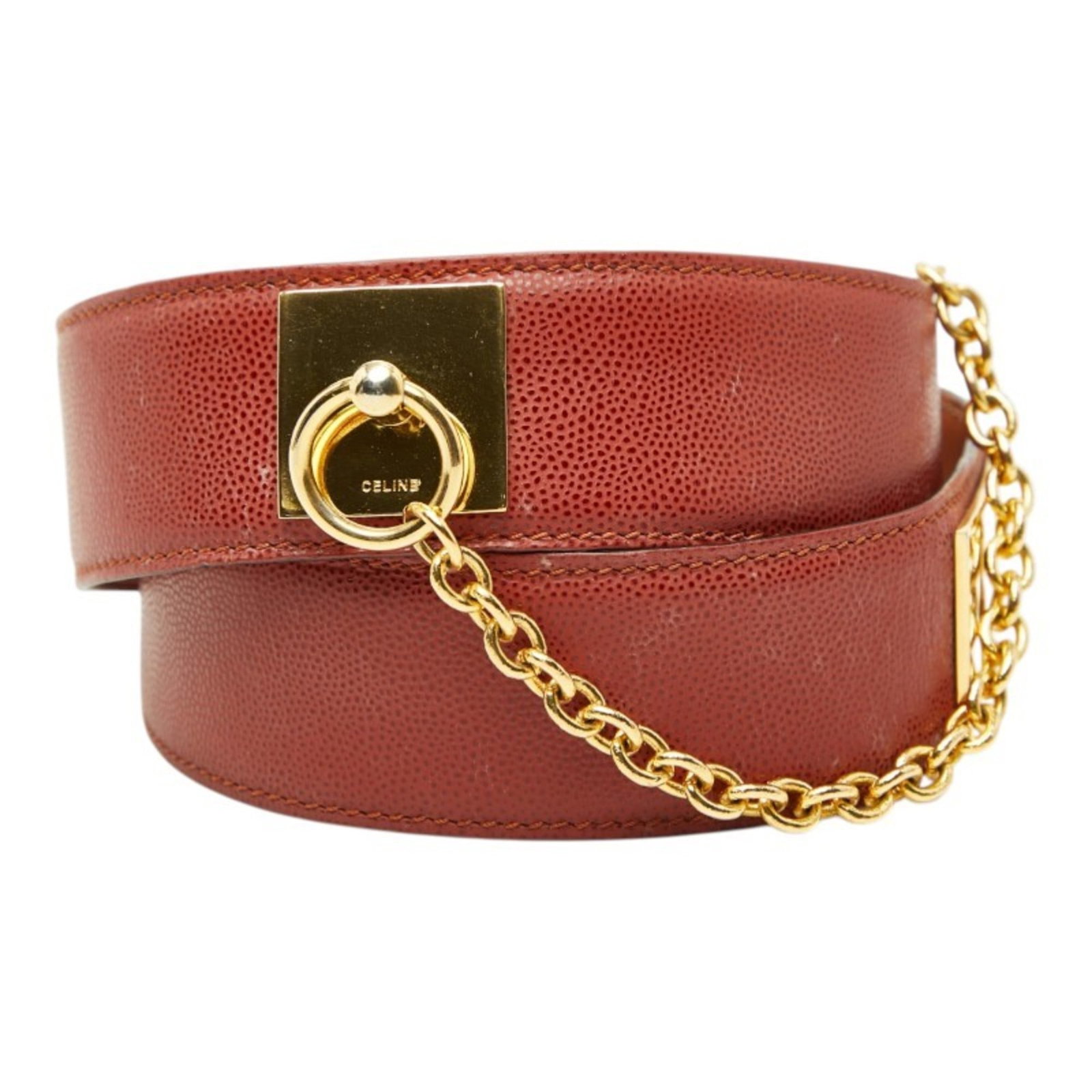 Standard Belt Celine: Standard Belt Celine Brown leather standard belt from Celine, available in lengths of 61cm-65cm, featuring a 4cm wide strap. Made from high-quality leather, this belt is a classic accessory for any ou