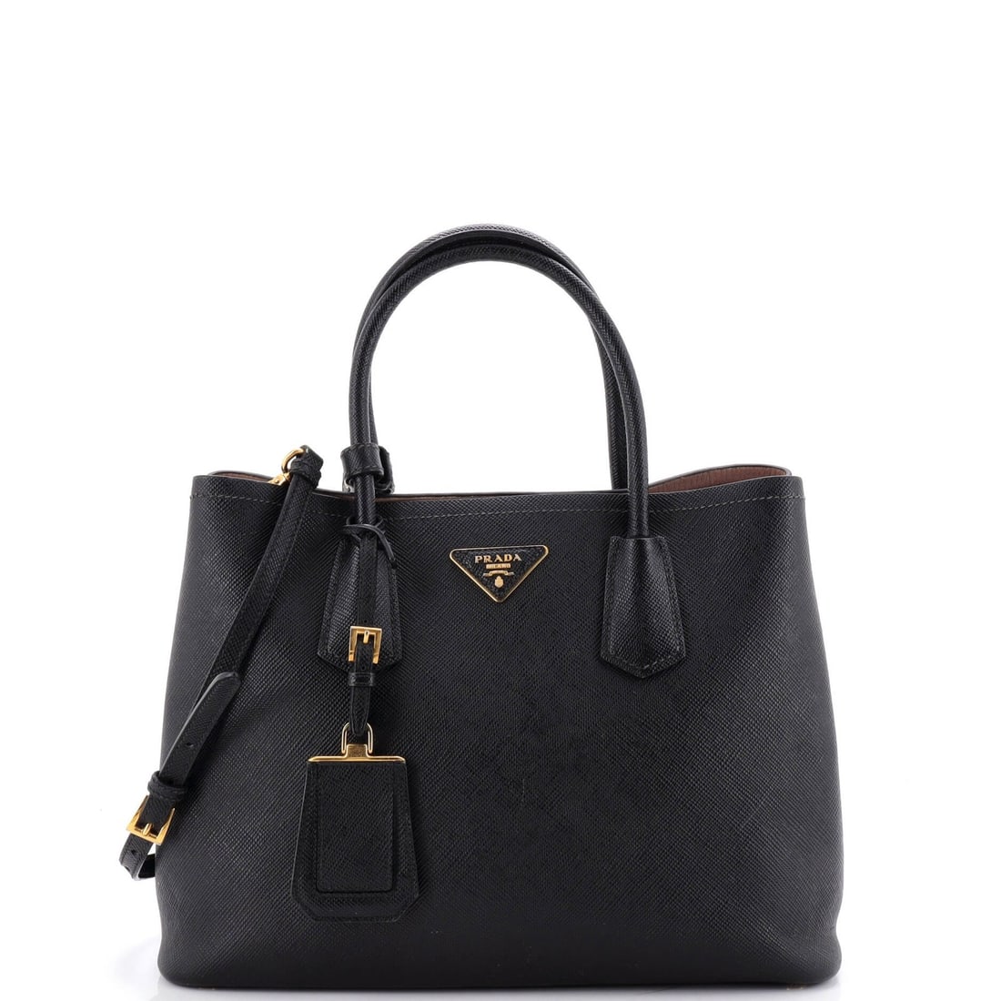 Saffiano Leather Cuir Tote Double Prada Medium (1 of 6)