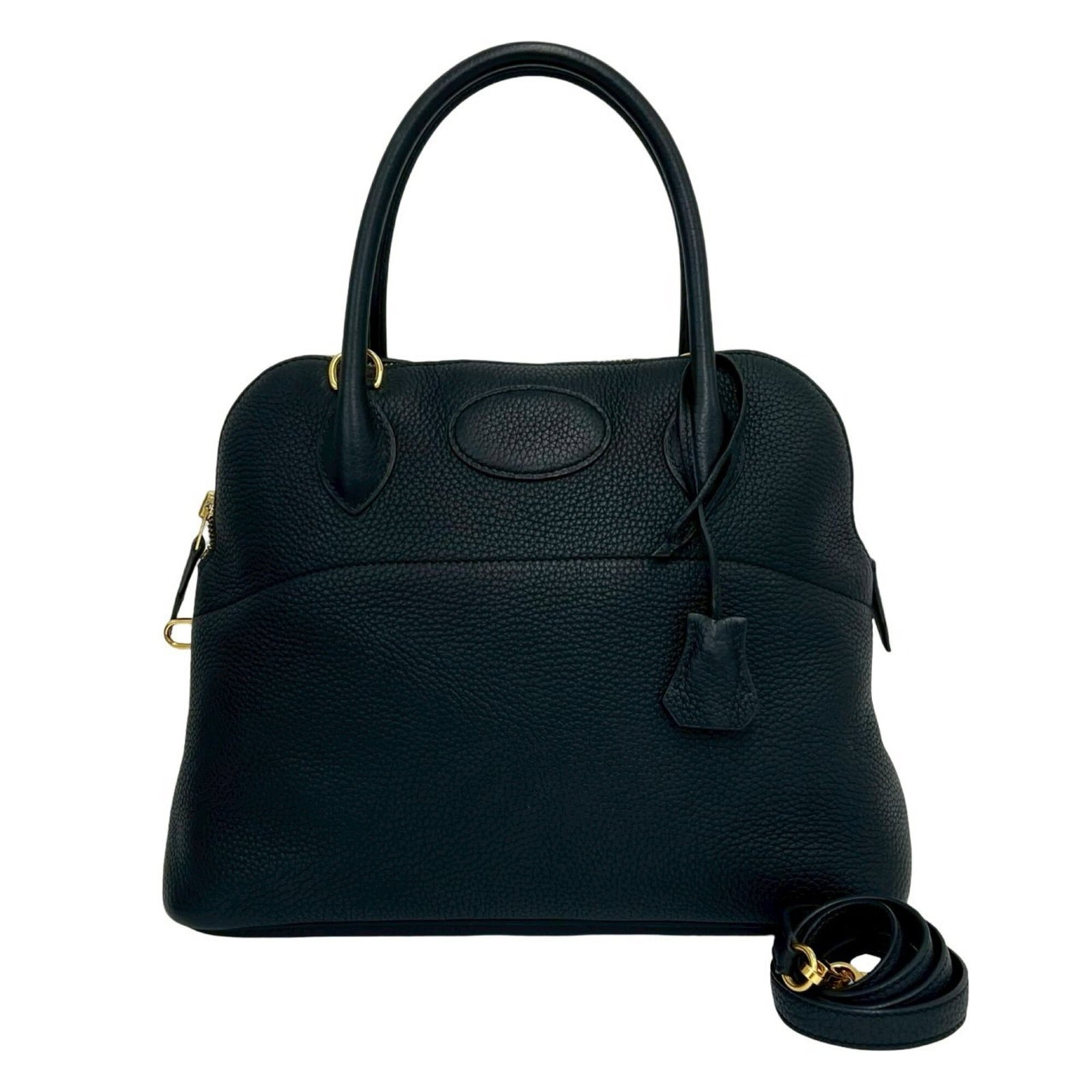 Hermes Handbag Shoulder Bag Tote Bag Taurillon Clemence Leather: Hermes Handbag Shoulder Bag Tote Bag Taurillon Clemence Leather Taurillon Clemence leather craftsmanship shines in this sleek black Hermes shoulder bag, featuring a timeless design with clean lines an
