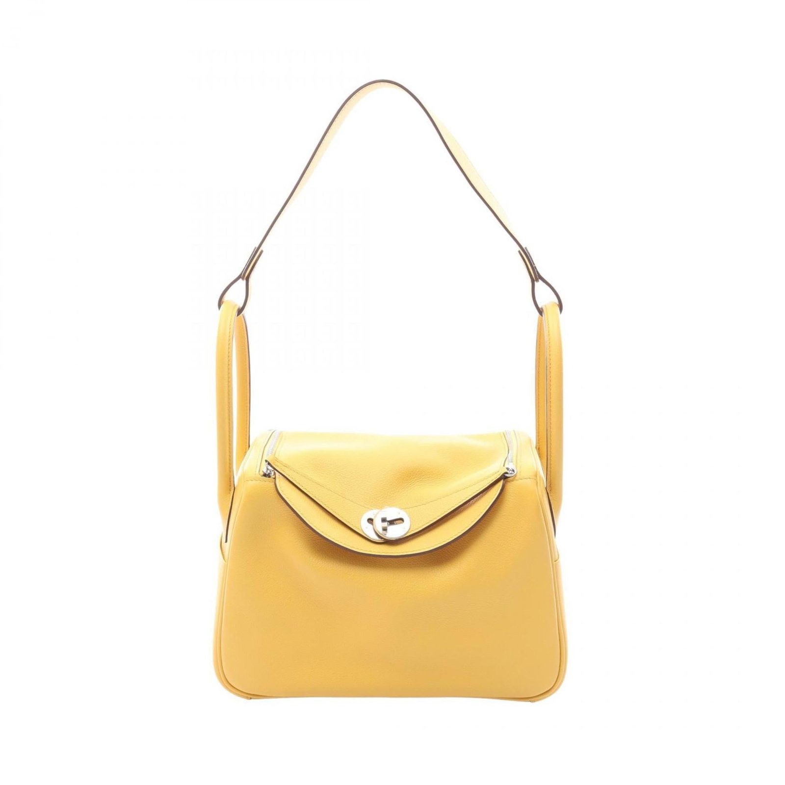 Shoulder Bag Hermes Leather: Shoulder Bag Hermes Leather Yellow Hermes Leather Shoulder Bag - 18cm x 26cm x 12.5cm. This shoulder bag features high-quality leather and silver hardware, showcasing a classic design. The bag's yello