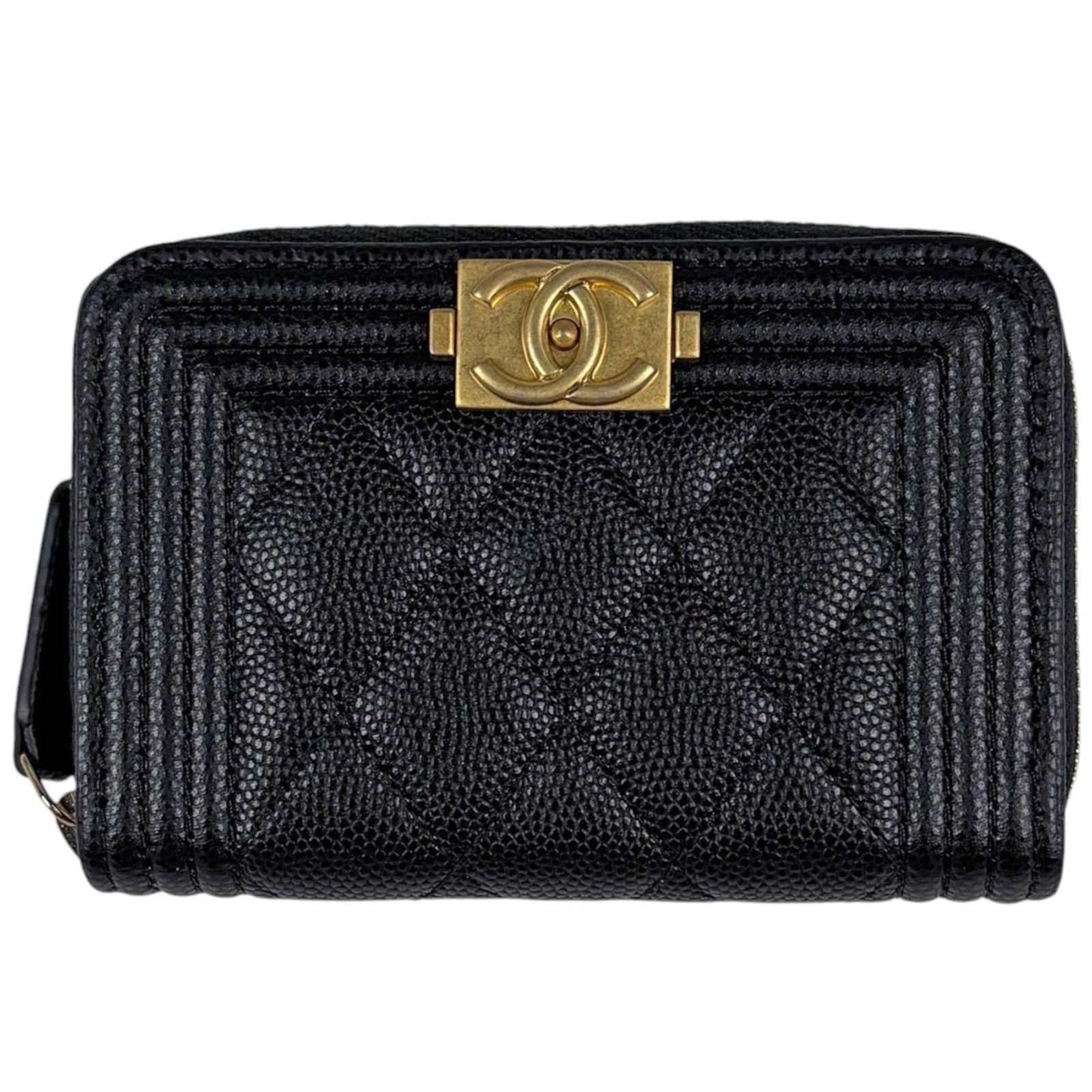 Calfskin Grained Chanel Business Card Case: Calfskin Grained Chanel Business Card Case Calfskin Grained Chanel Business Card Case - A sleek and sophisticated accessory, this business card case is crafted from high-quality, grained calfskin and
