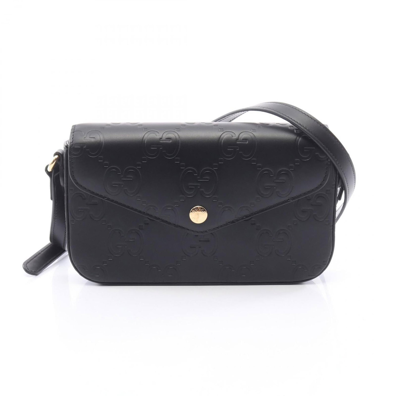 Shoulder Bag Leather Handbag Gucci: Shoulder Bag Leather Handbag Gucci This Gucci leather shoulder bag features a sleek black design with a signature style that exudes luxury. Made from high-quality leather, its compact size and