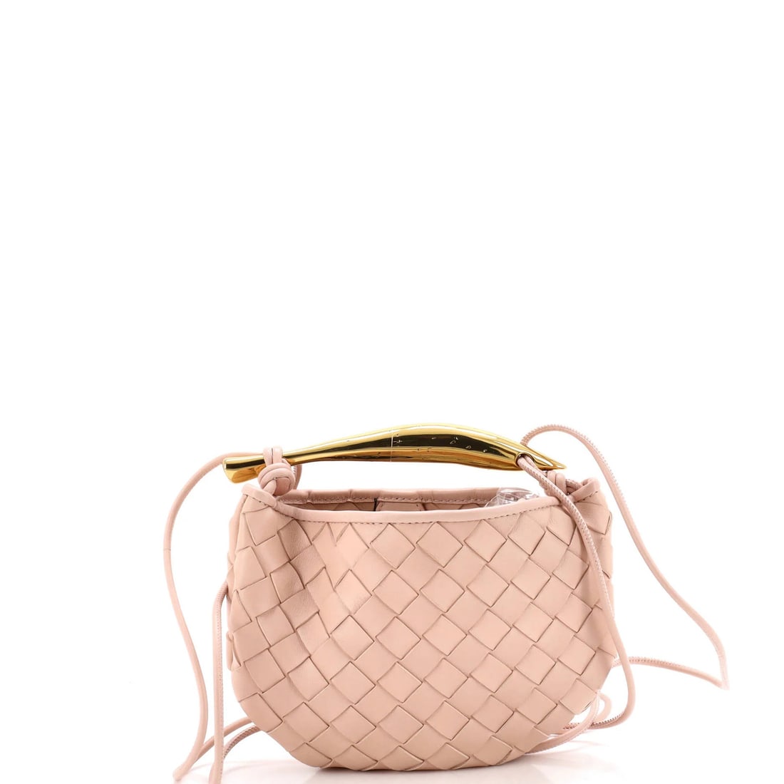 Bottega Veneta Sardine Top Handle Bag Intrecciato Nappa Mini: Bottega Veneta Sardine Top Handle Bag Intrecciato Nappa Mini The Bottega Veneta Sardine Top Handle Bag Intrecciato Nappa Mini boasts a neutral exterior with subtle minor scuffs and creases, while its