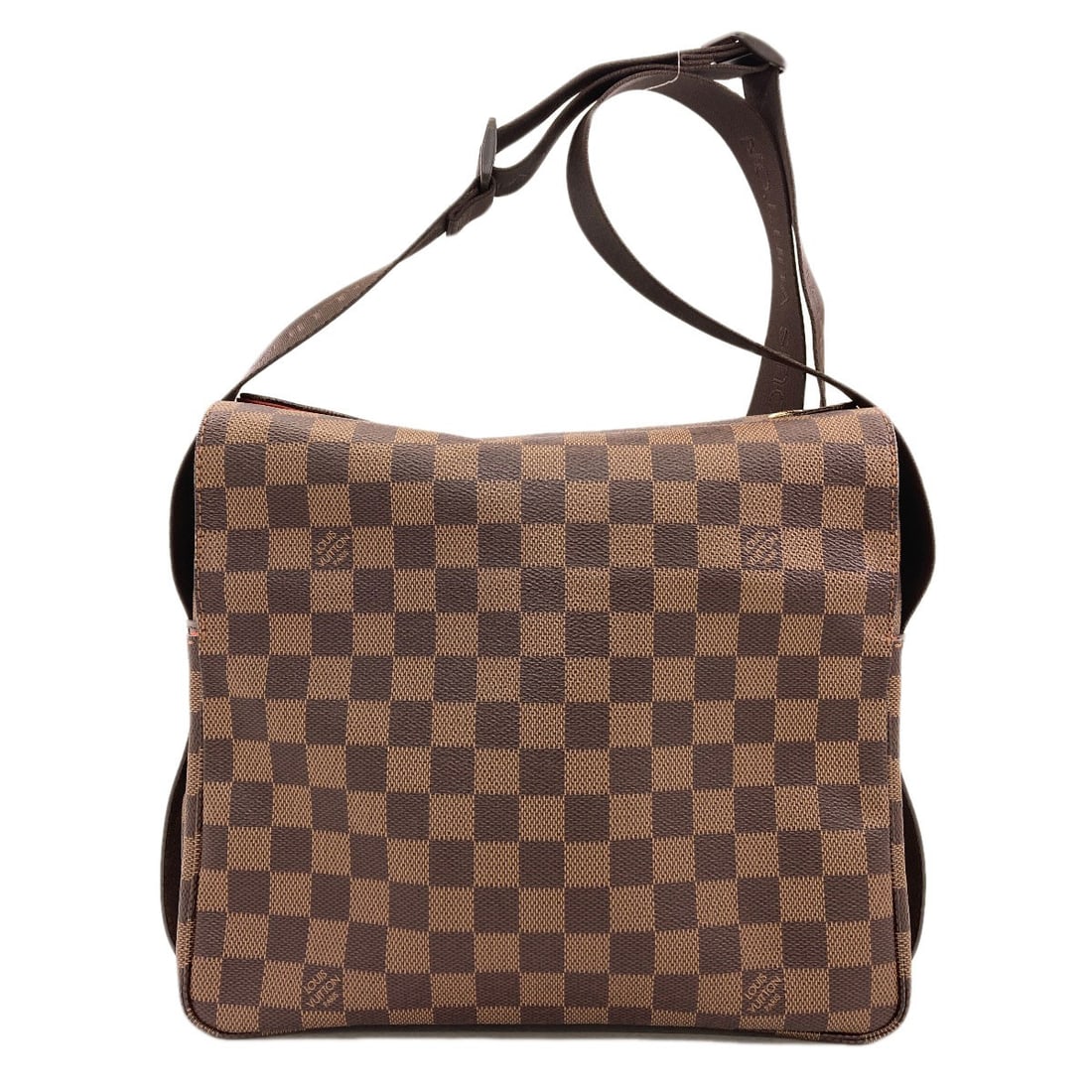 Louis Vuitton N45255 Naviglio Shoulder Bag Damier Canvas: Louis Vuitton N45255 Naviglio Shoulder Bag Damier Canvas Brown Damier canvas shoulder bag with classic Louis Vuitton design. This iconic N45255 Naviglio style features a timeless brown exterior and