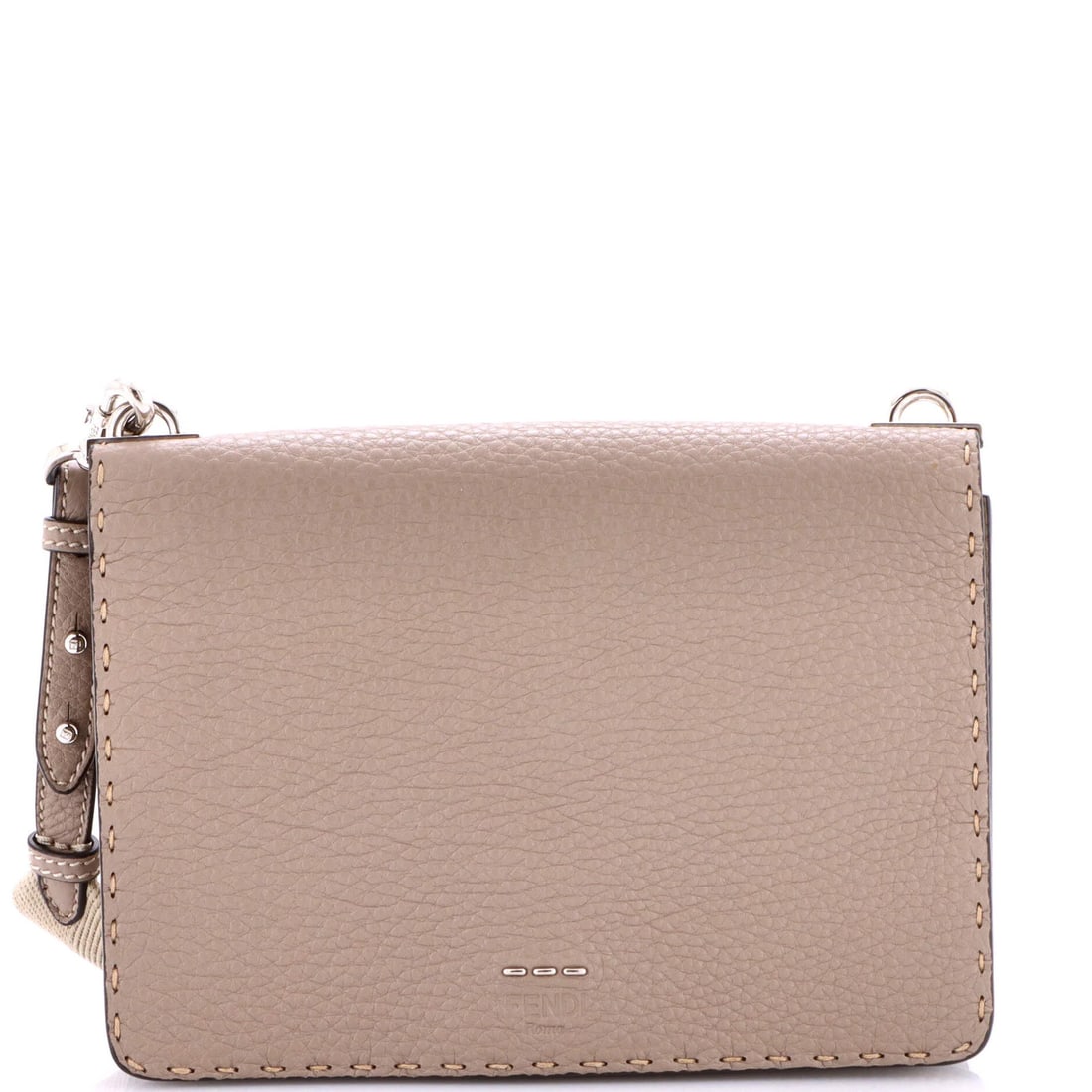 Selleria Fendi Crossbody Flap Leather Small Bag: Selleria Fendi Crossbody Flap Leather Small Bag Small Brown Leather Crossbody Bag with Silver Hardware, Measuring 5" x 9" x 2" and 19.5" Strap Drop. This Fendi Selleria Flap Crossbody Bag features a