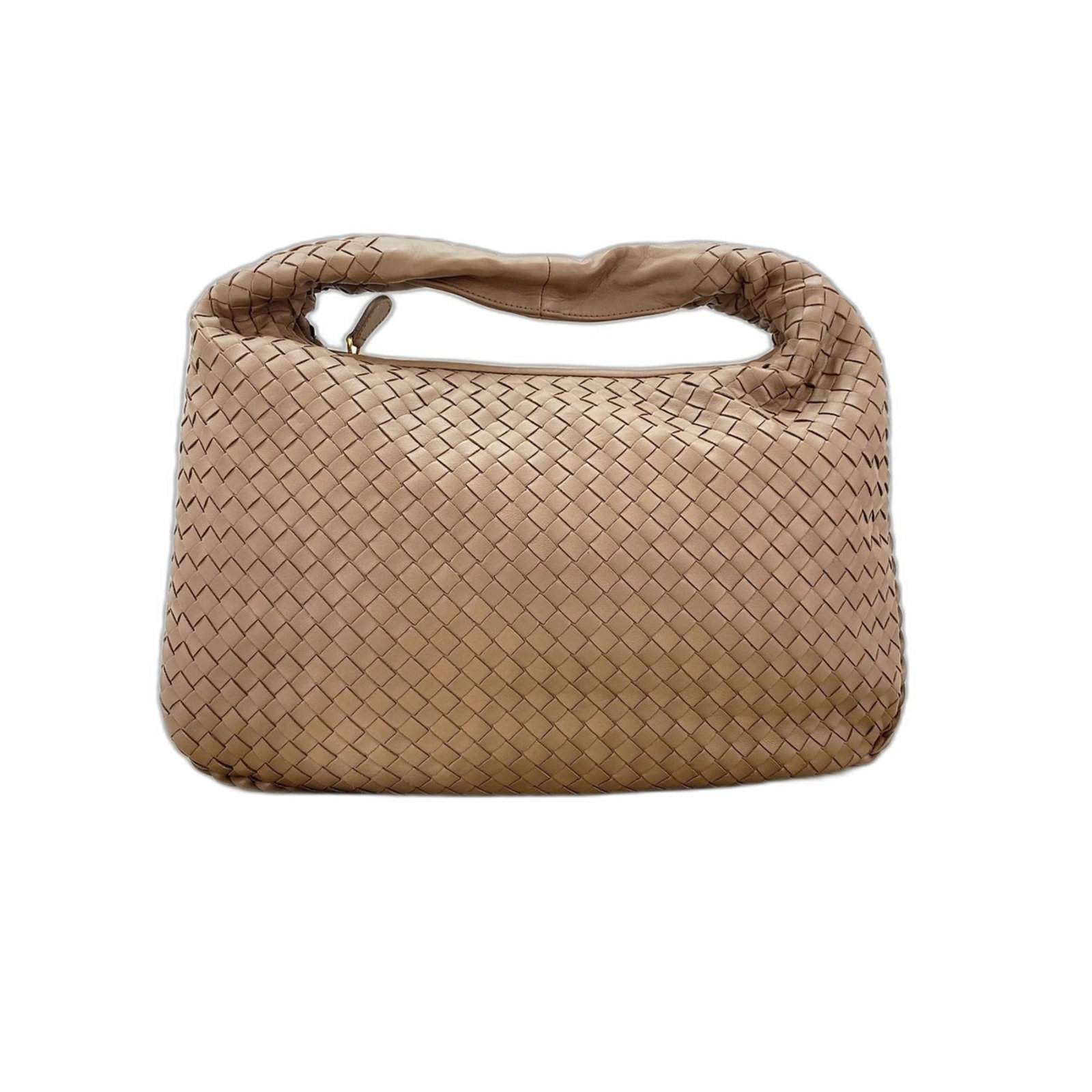 Veneta Leather Handbag: Veneta Leather Handbag Bottega Veneta's iconic Veneta Leather Handbag boasts a rich brown leather exterior, perfectly balanced by its sleek dimensions of 25cm x 40cm x 2cm. The timeless design makes