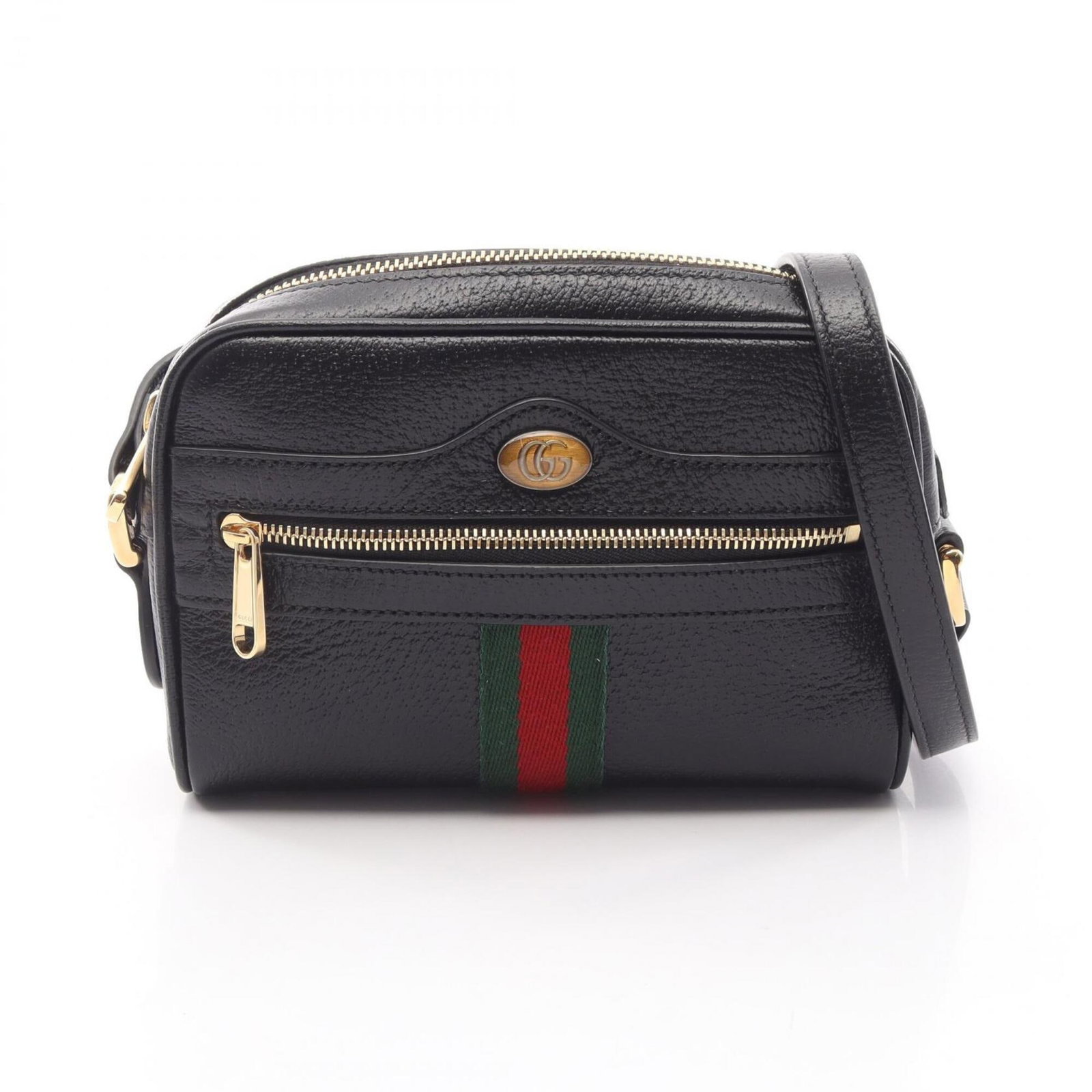 Shoulder Bag Leather Handbag Gucci: Shoulder Bag Leather Handbag Gucci Black and multi-color leather shoulder bag from Gucci, measuring 13cm x 18cm x 5.5cm. This stylish handbag features a classic design with a sleek black and