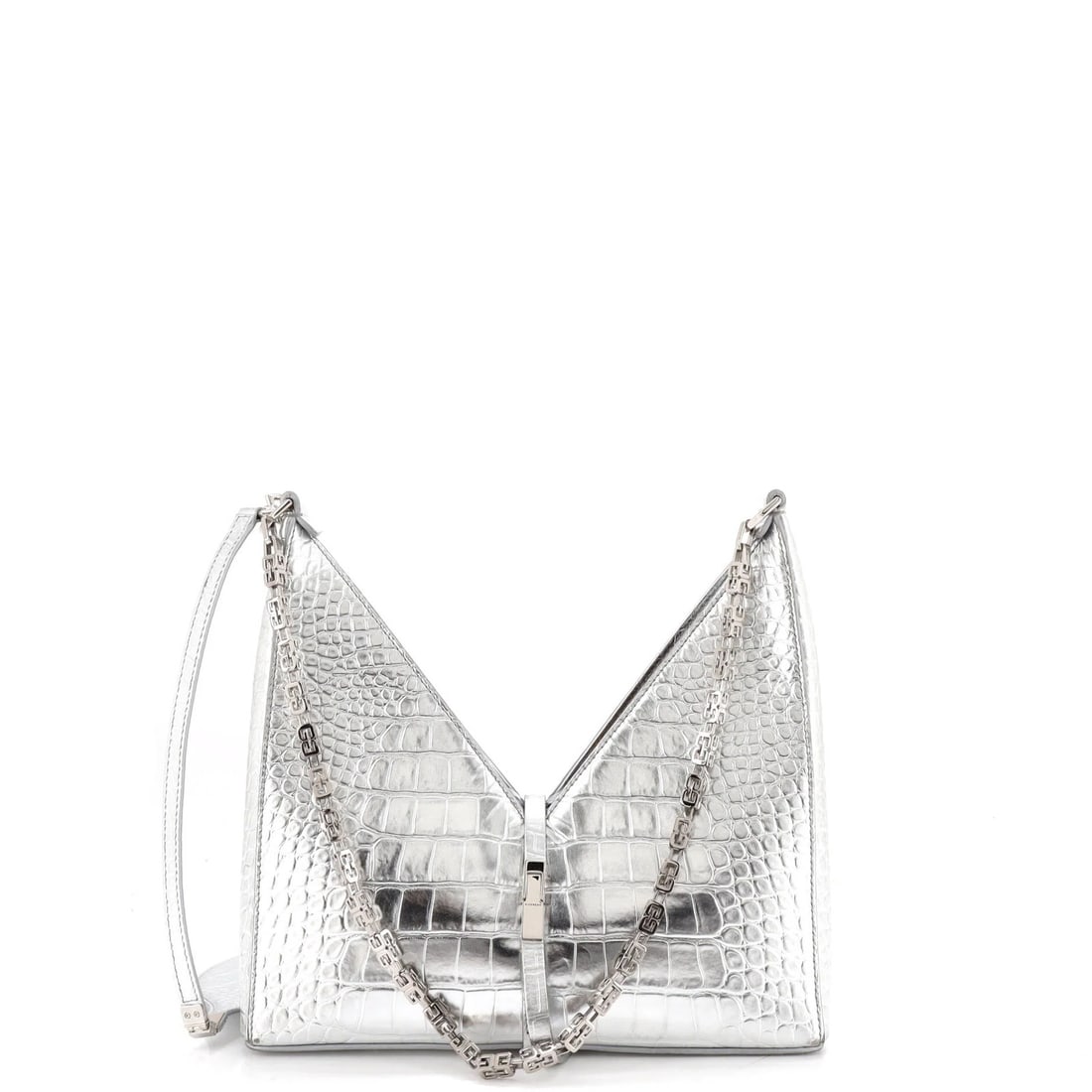 Givenchy Cut Out Shoulder Bag Crocodile Embossed Leather Small (1 of 6)