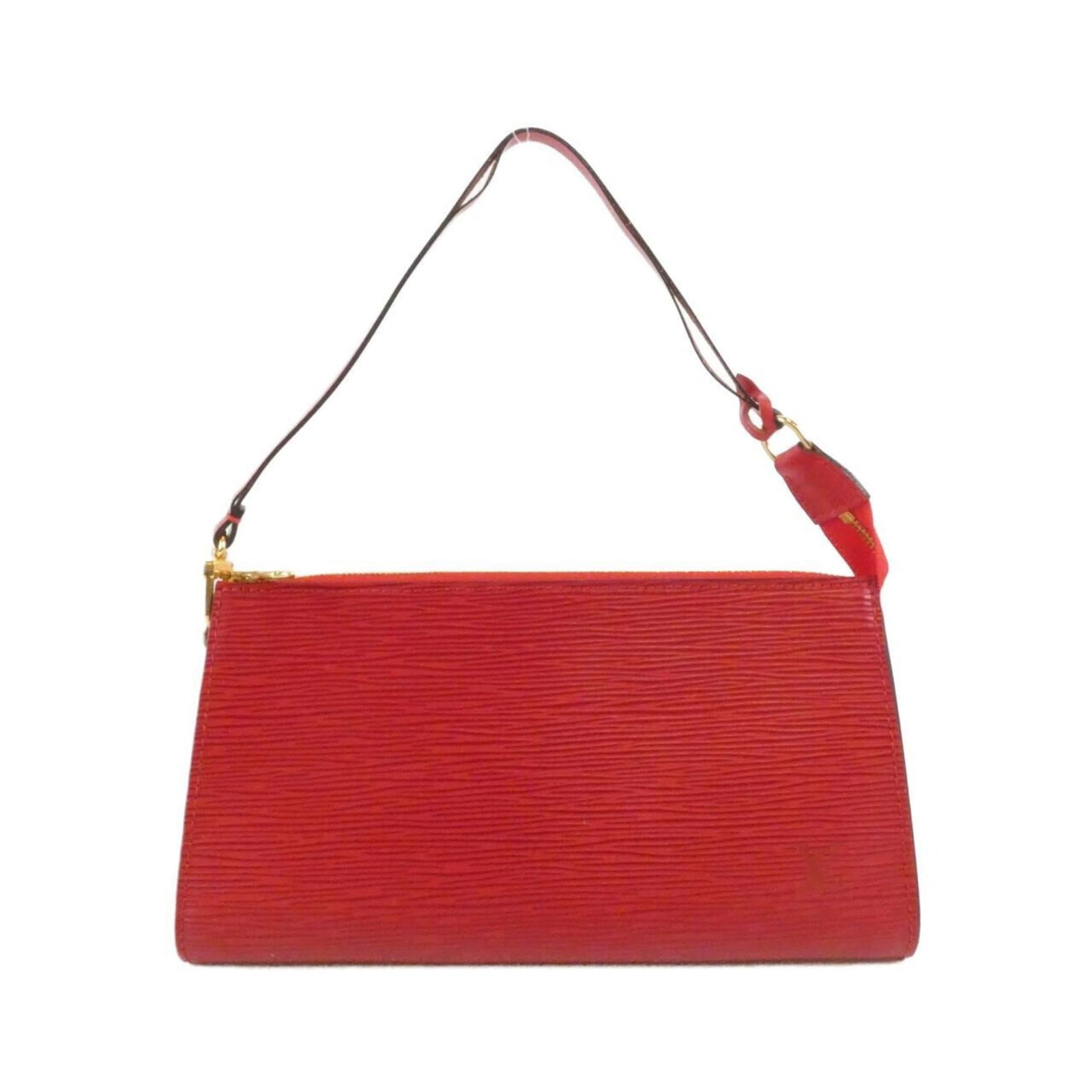Pouch Leather Pochette Louis Vuitton: Pouch Leather Pochette Louis Vuitton Calfskin leather pouch with a bold red color, the Pochette Louis Vuitton features a classic design with a rectangular shape and a subtle size. Made from